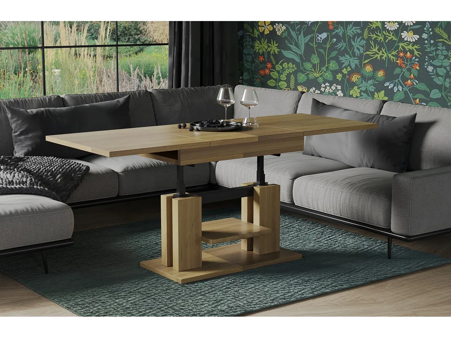 Wohnzimmer und Flur,Wohnzimmermöbel,Couchtisch höhenverstellbar-Livavenao