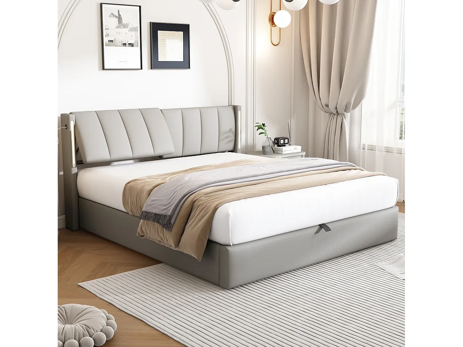 Schlafzimmer,Bereich Bett,Bett mit Bettkasten-Livavenao