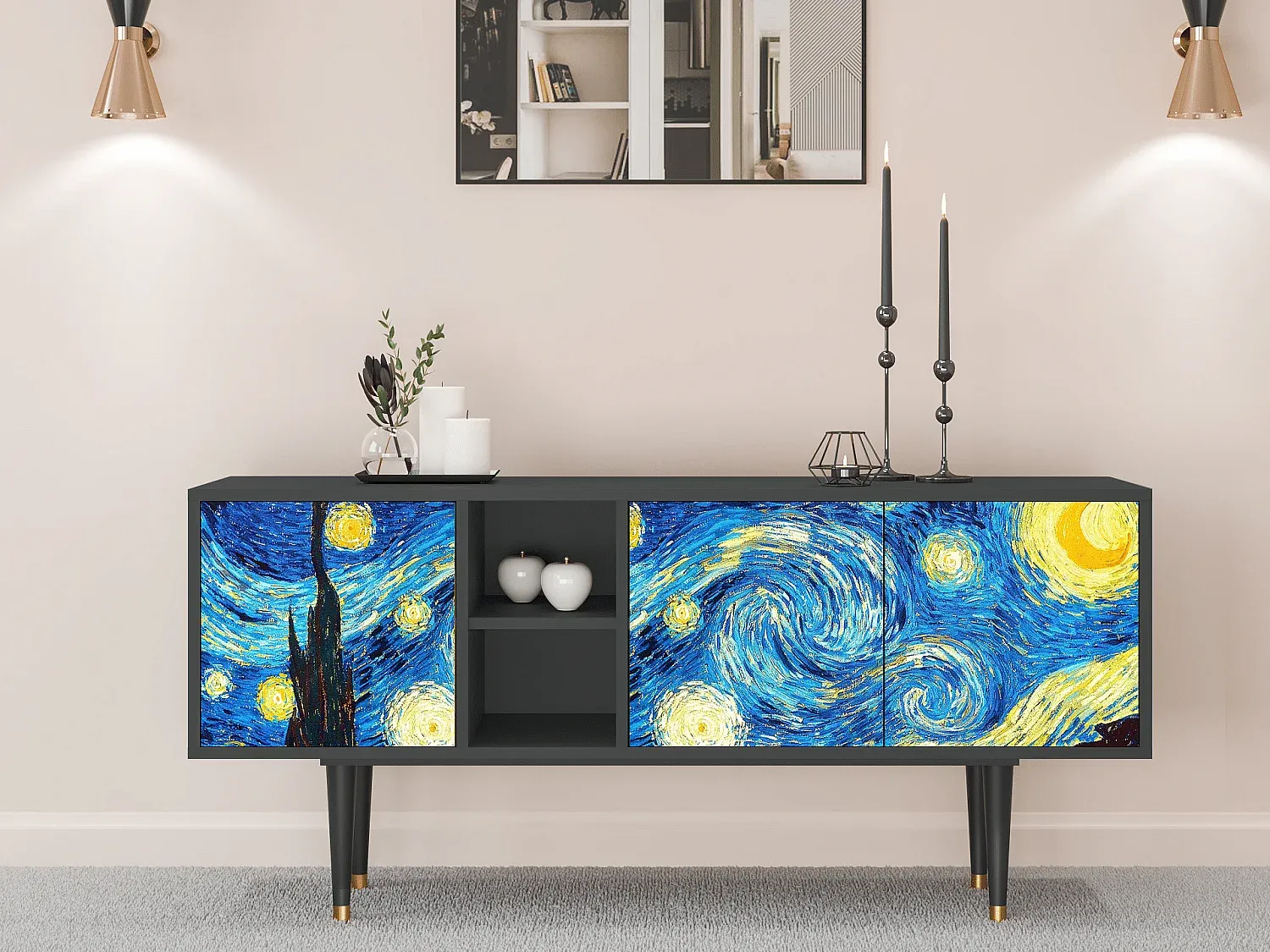 Wohnzimmer und Flur,Wohnzimmermöbel,TV-Board-Livavenao