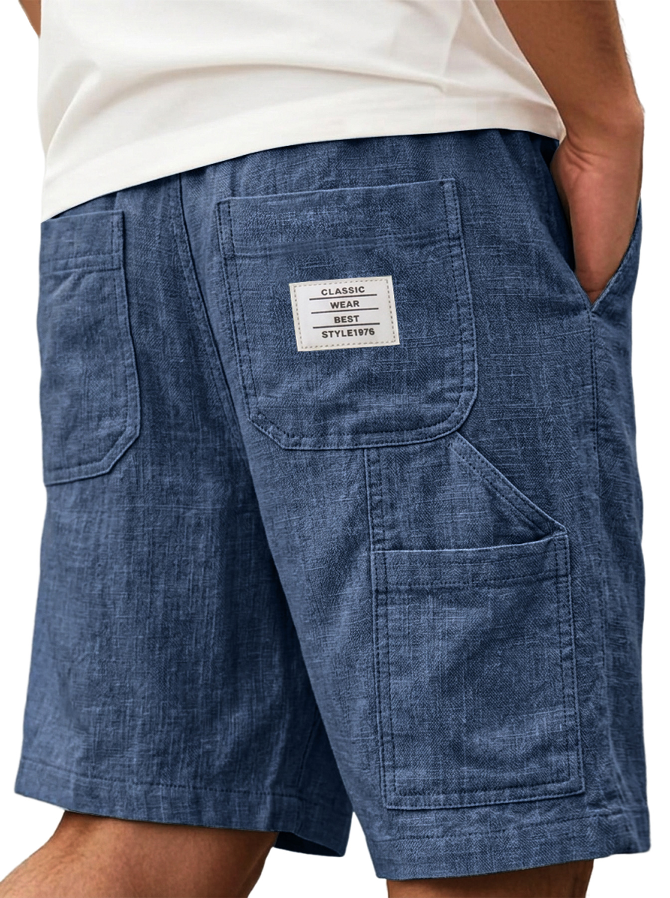 ⏰ Letzter Tag: 50% Rabatt!🔥Bequeme Herren-Cargo-Shorts aus Baumwoll-Leinen-Mischgewebe mit mehreren Taschen und gesticktem Logo