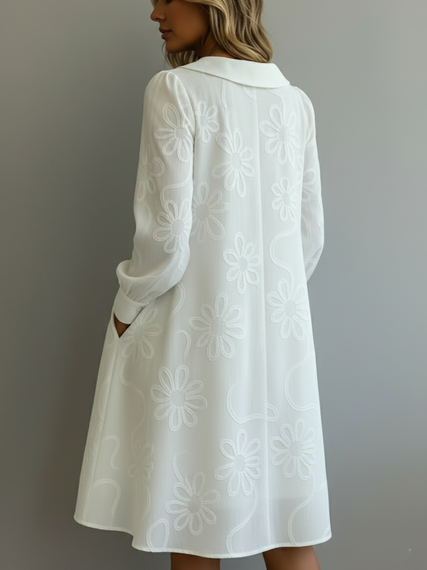 Mother's Day Gift❤️Embroidered Peter Pan Collar Dress