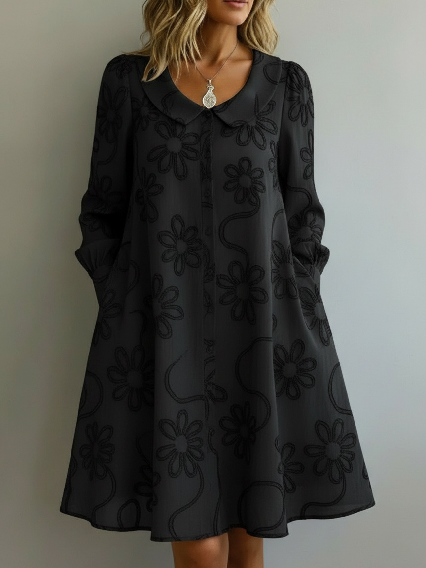 Mother's Day Gift❤️Embroidered Peter Pan Collar Dress