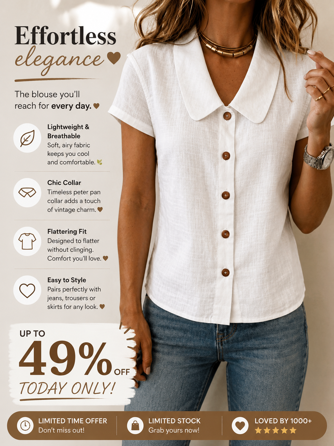 Today 49% off🔥Women's Lapel Short Sleeve Cardigan Top