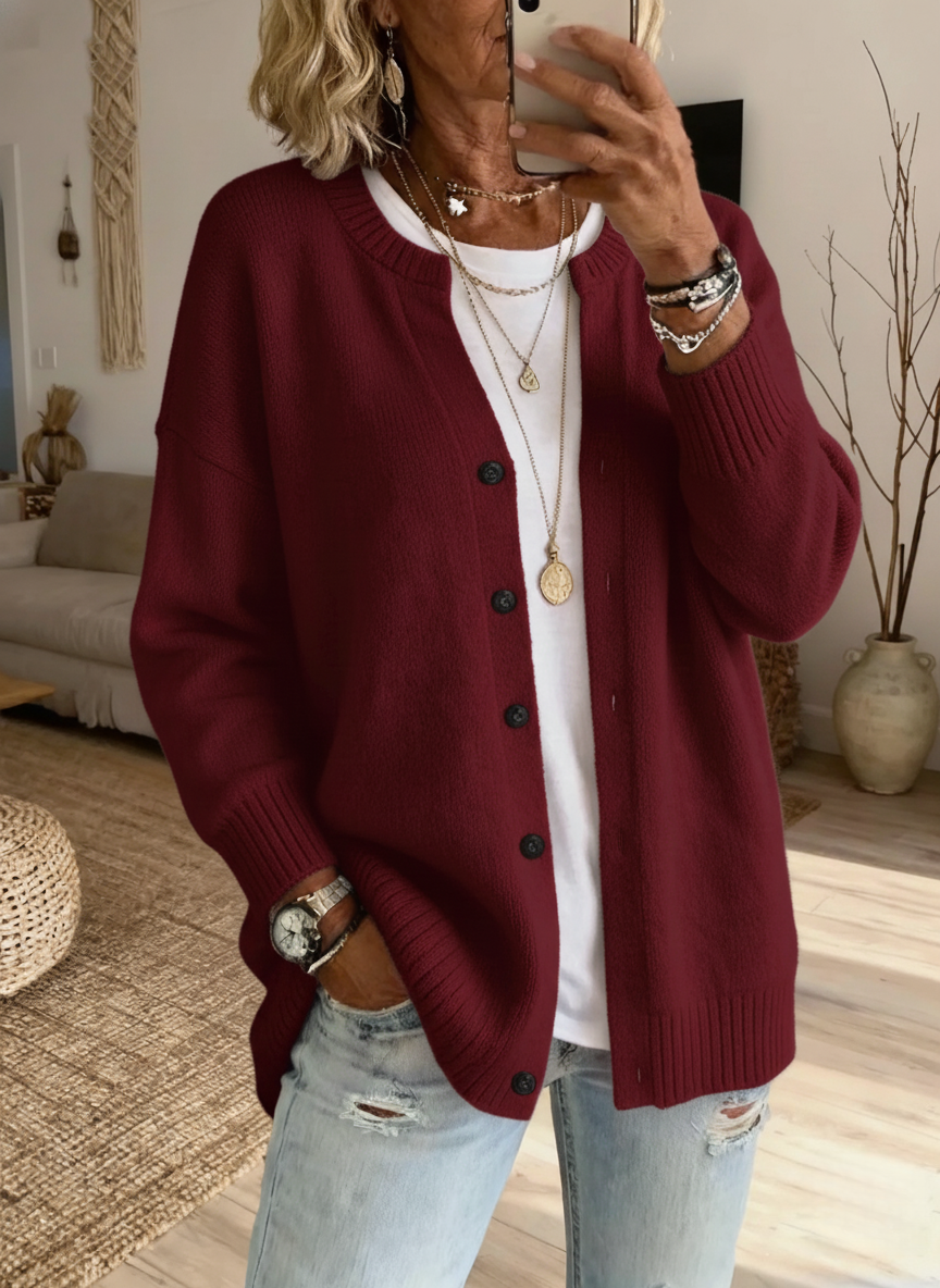 Women's Classic Cashmere Knit Button Cardigan