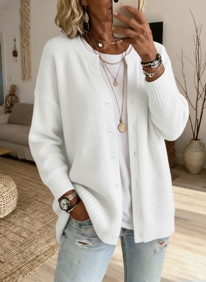 Women's Classic Cashmere Knit Button Cardigan