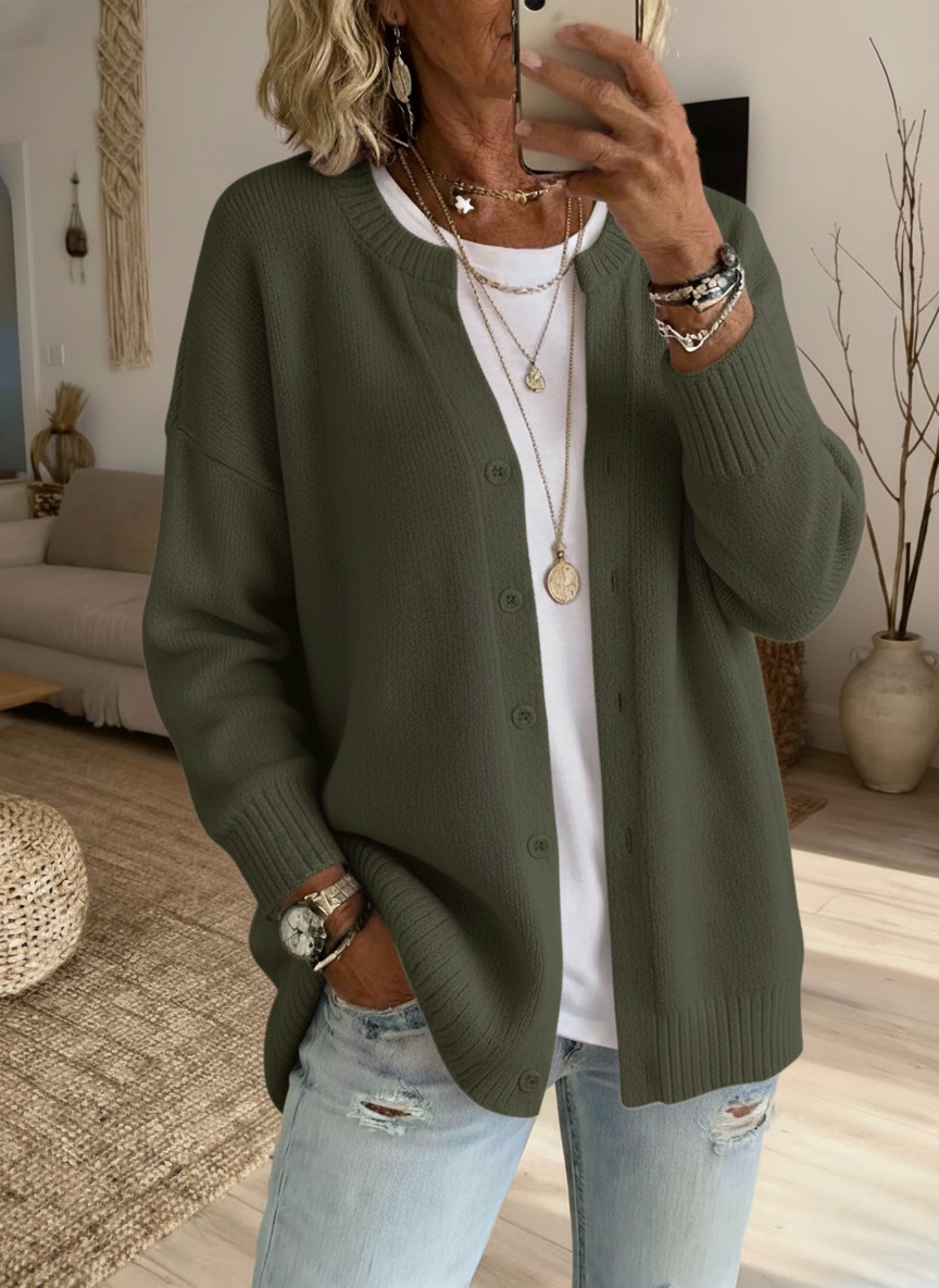 Women's Classic Cashmere Knit Button Cardigan
