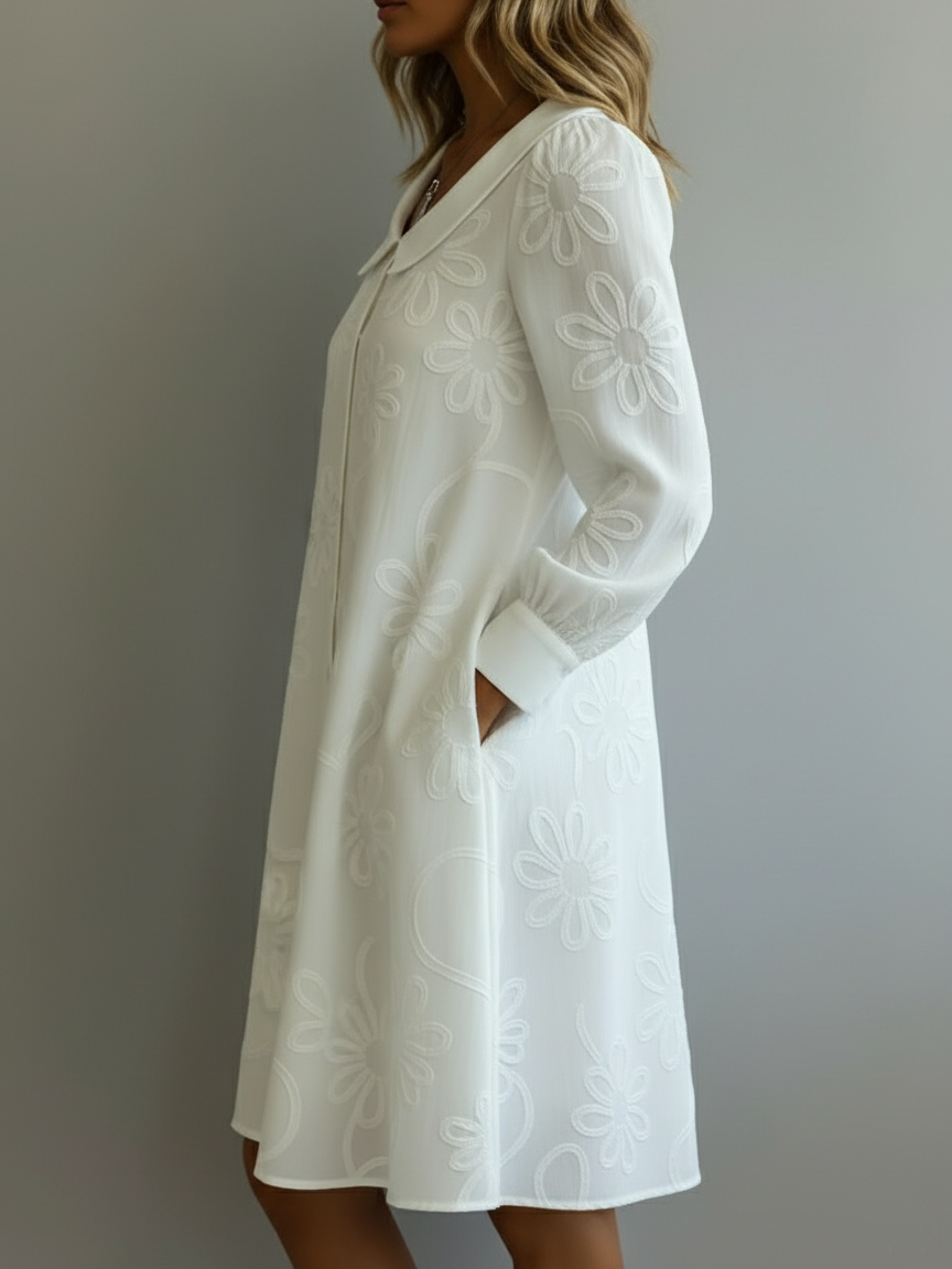 Mother's Day Gift❤️Embroidered Peter Pan Collar Dress