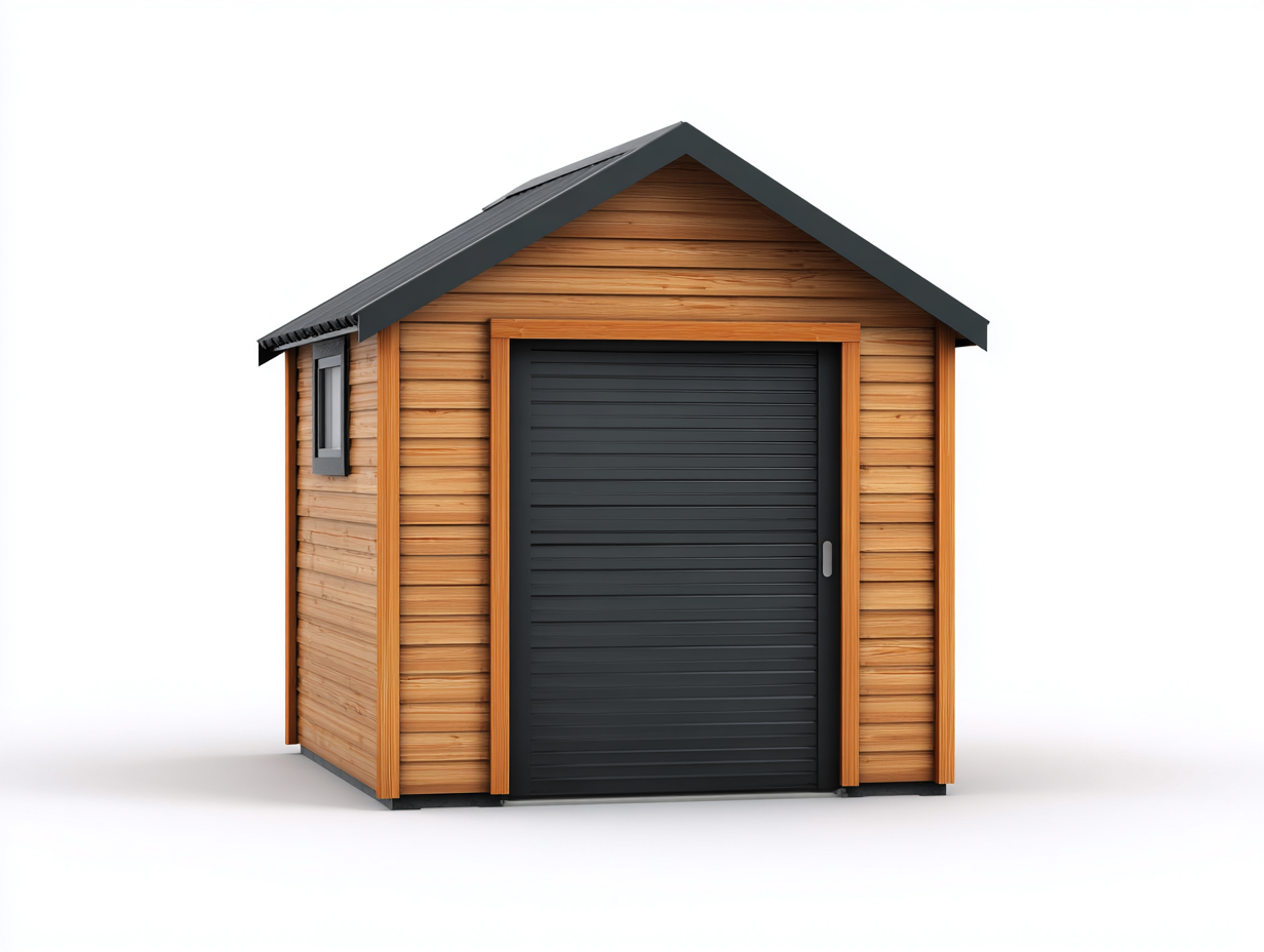 Abri de jardin - Bois - 460 x 300 x 240 cm - Bois naturel-noir - Style chalet compact-Sofamyyard