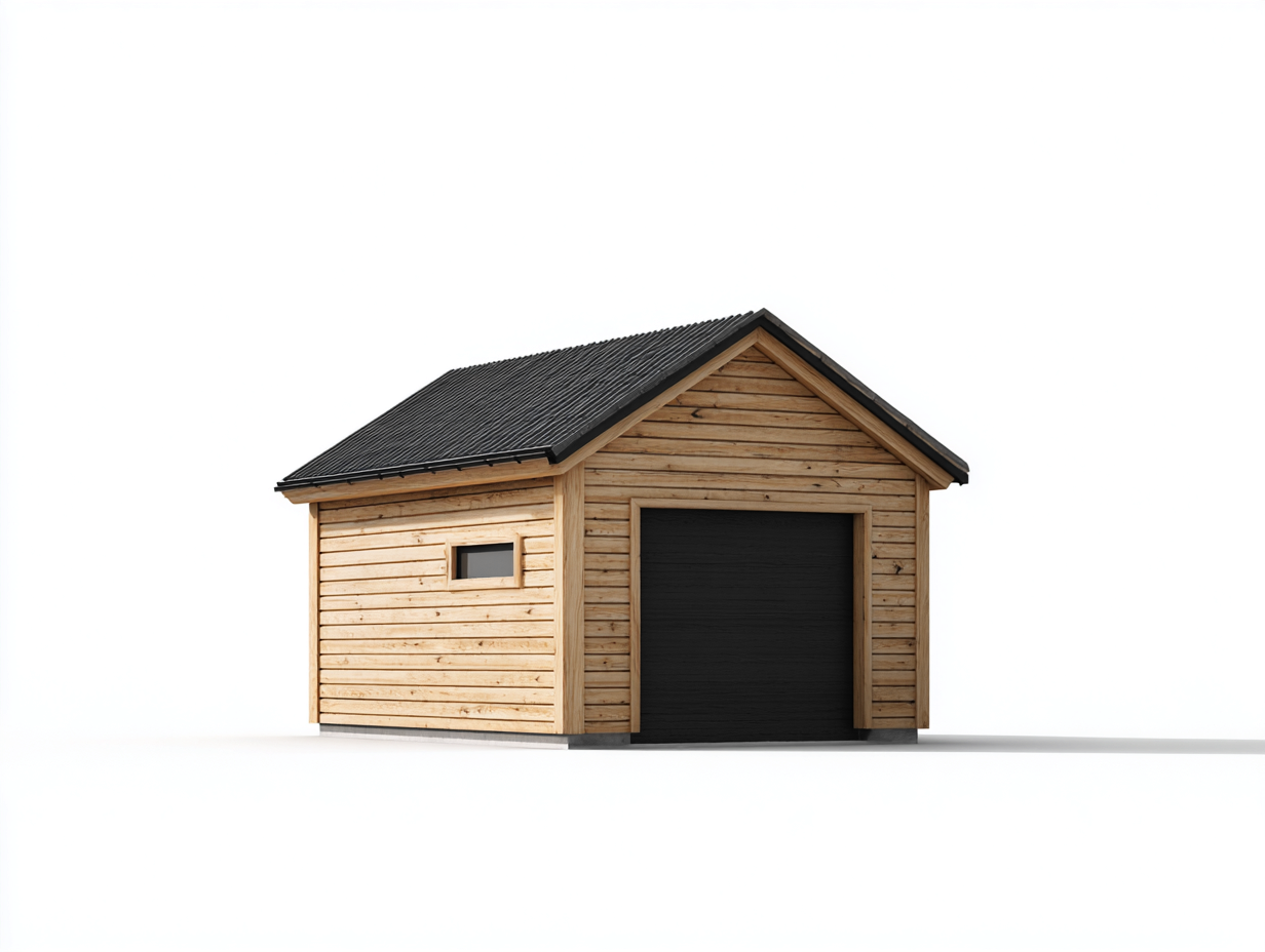 Abri de jardin - Bois - 480 x 320 x 245 cm - Bois naturel-noir - Style chalet moderne-Sofamyyard