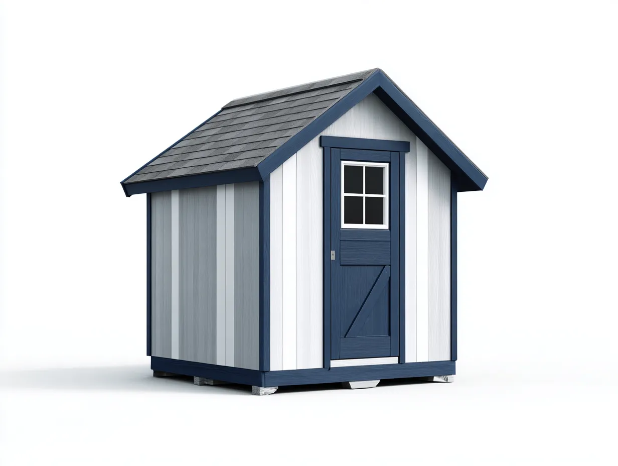 Abri de jardin - Bois - 260 x 220 x 230 cm - Blanc-bleu - Style cabanon moderne-Sofamyyard