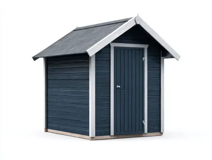 Abri de jardin - Bois - 300 x 240 x 235 cm - Bleu foncé-blanc - Style cabanon nordique-Sofamyyard