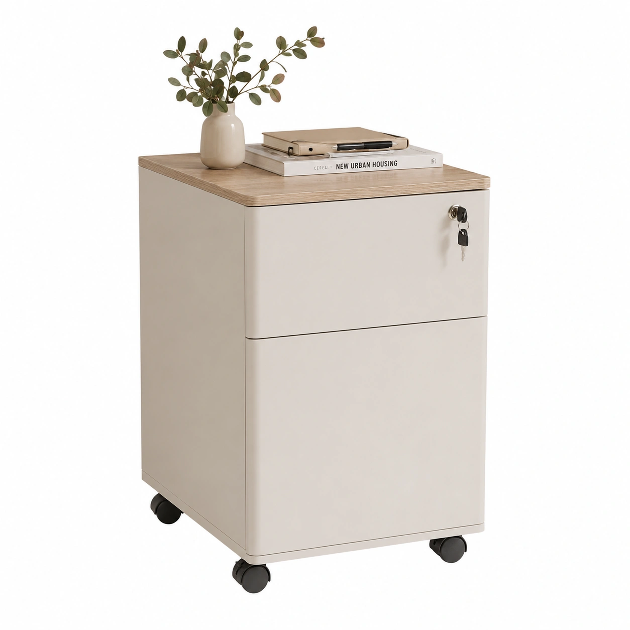 Cajonera metalica con ruedas y llave-nordviro