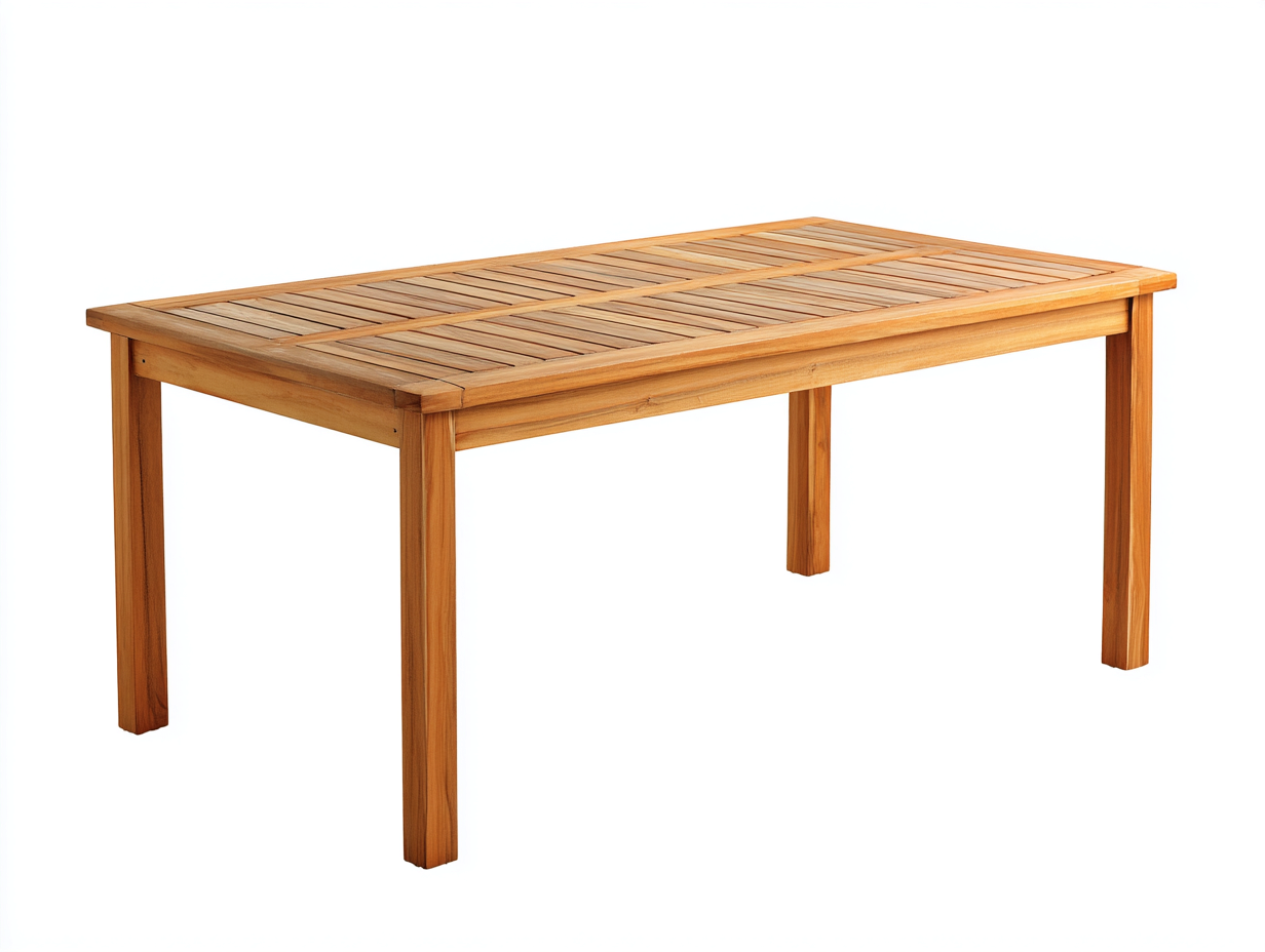 Table de jardin - Bois - 200 x 95 x 75 cm - Marron doré - Style contemporain-Nestuphaus