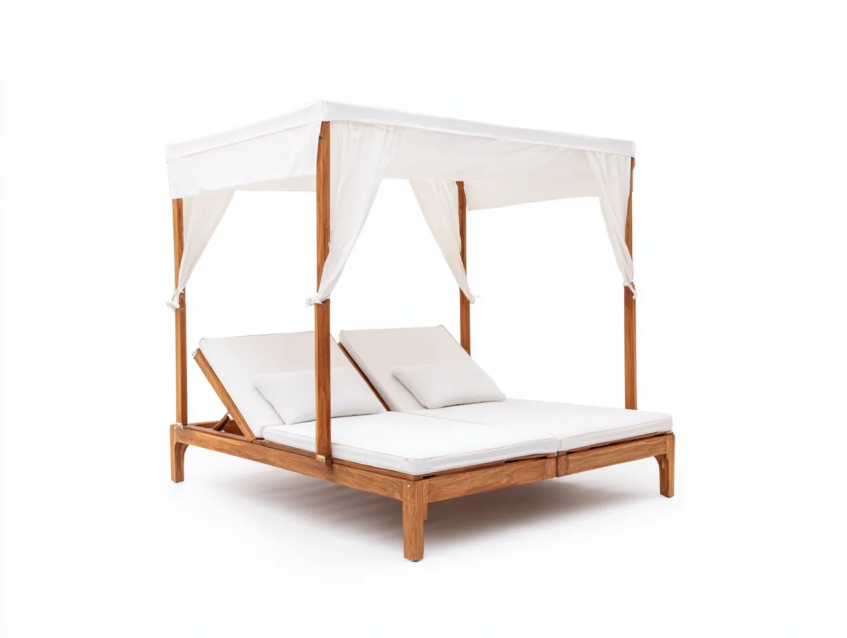 Bain de soleil-bois-tissu-217 x 156 x 222 cm-blanc-naturel-style contemporain-Nestuphaus