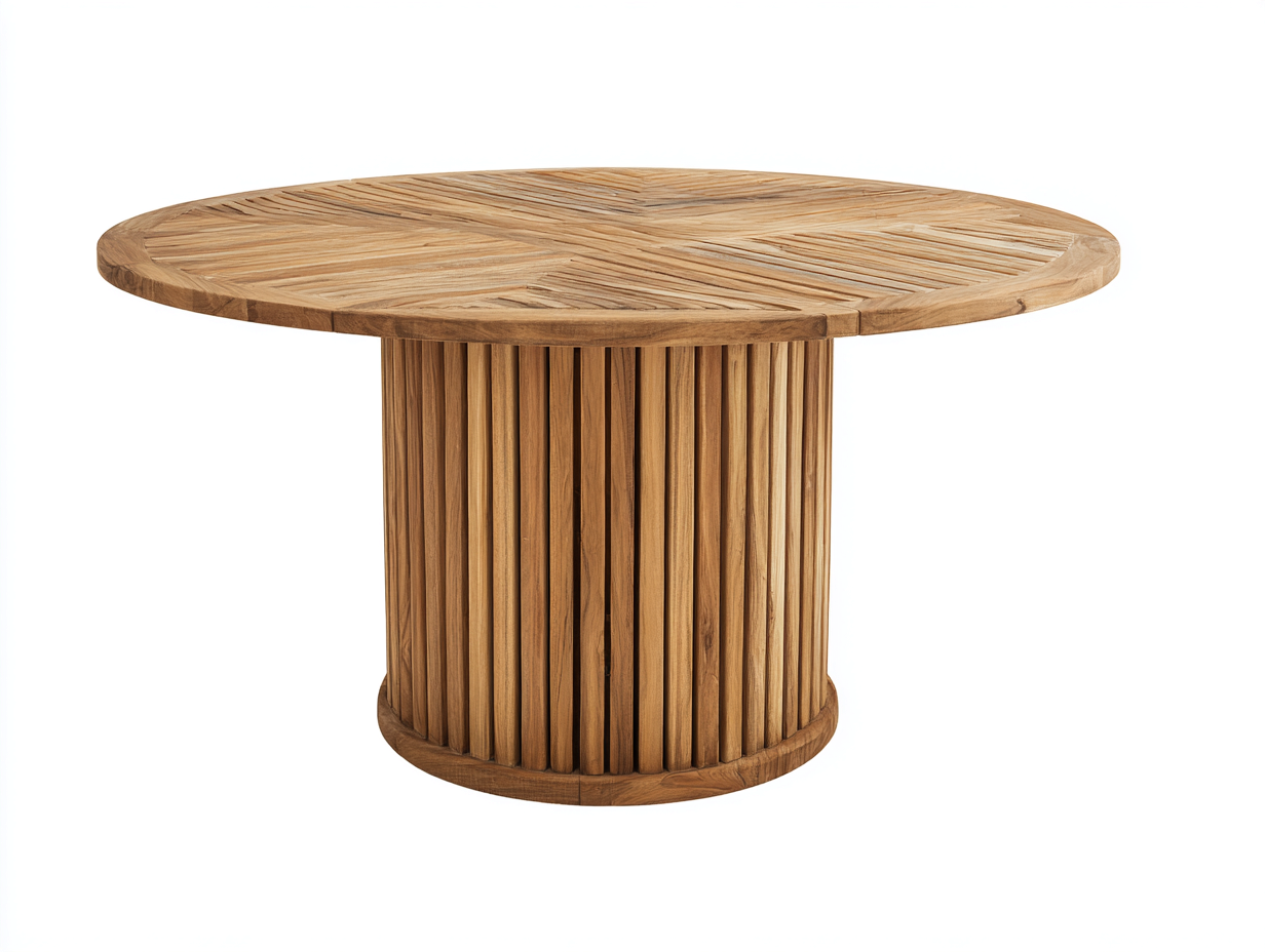 Table de jardin - Bois - 135 x 135 x 76 cm - Teck naturel - Style moderne-Nestuphaus