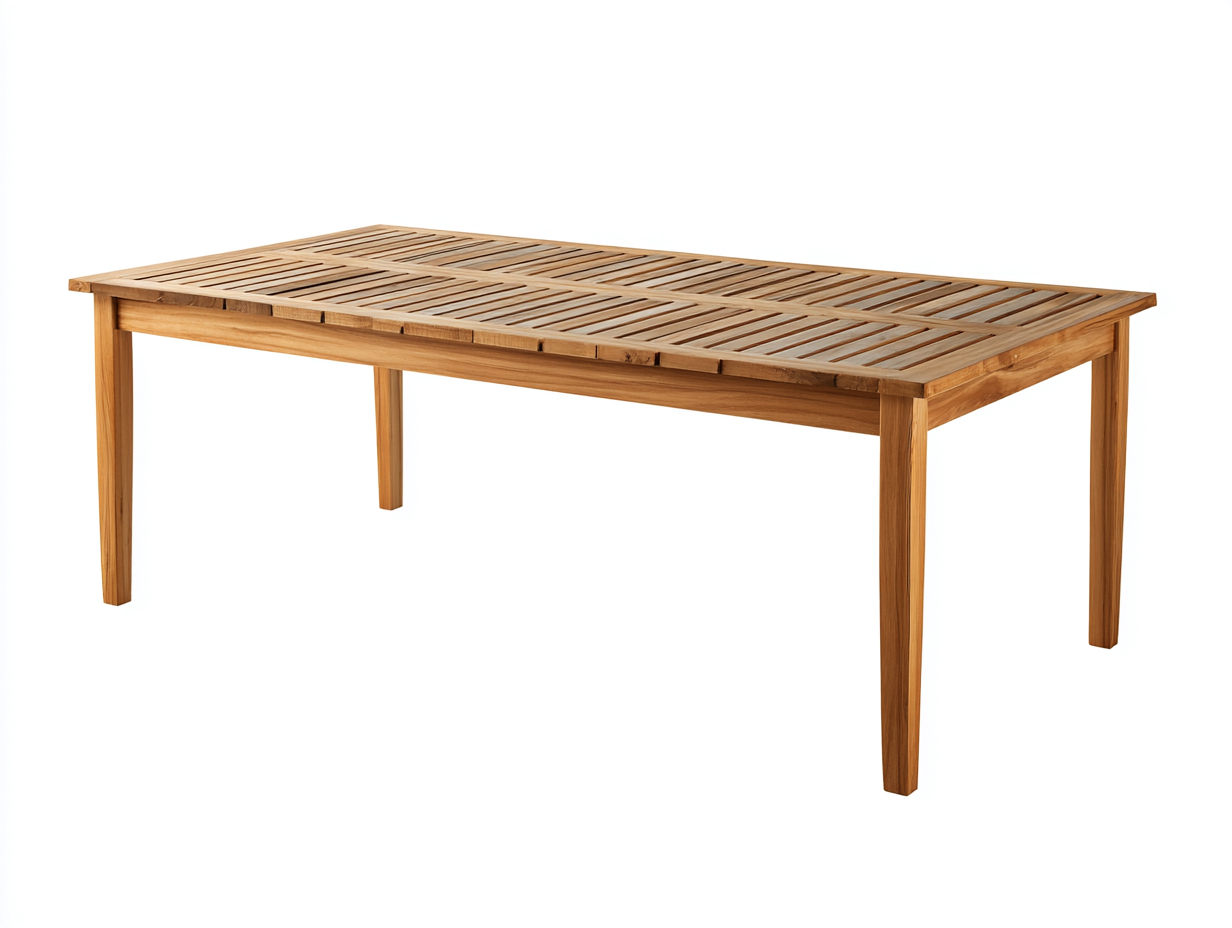 Table de jardin - Bois - 220 x 100 x 75 cm - Teinte miel - Style contemporain-Nestuphaus
