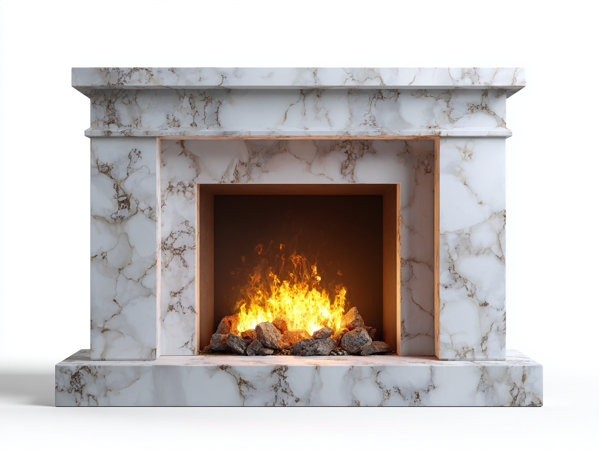 Cheminée électrique - panneaux techniques-verre-métal - 154 x 36 x 118 cm - blanc-beige-orange-noir - style minimaliste contemporain-Nestuphaus