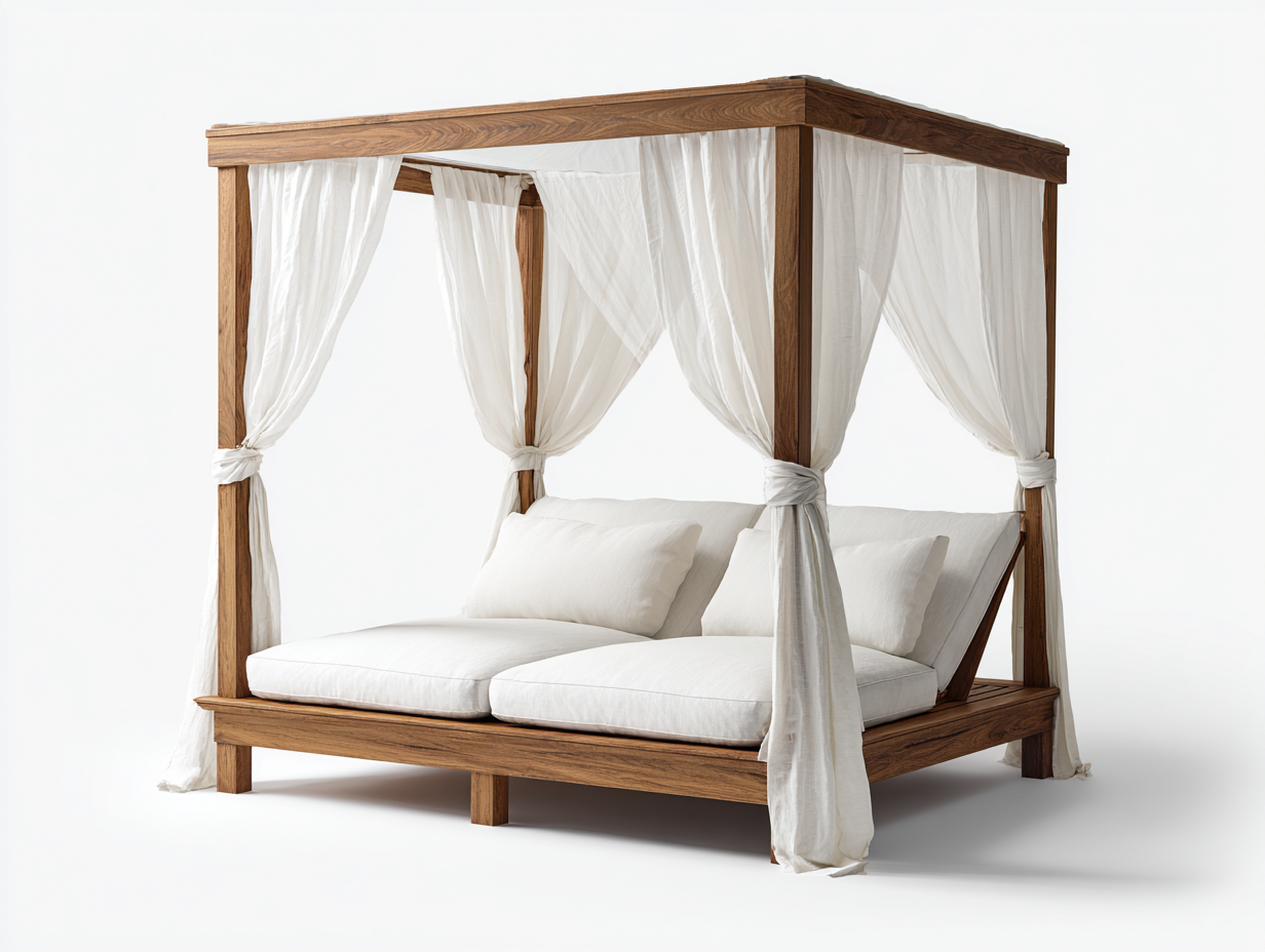 Bain de soleil-bois-tissu-208 x 146 x 211 cm-blanc-naturel-style contemporain-Nestuphaus