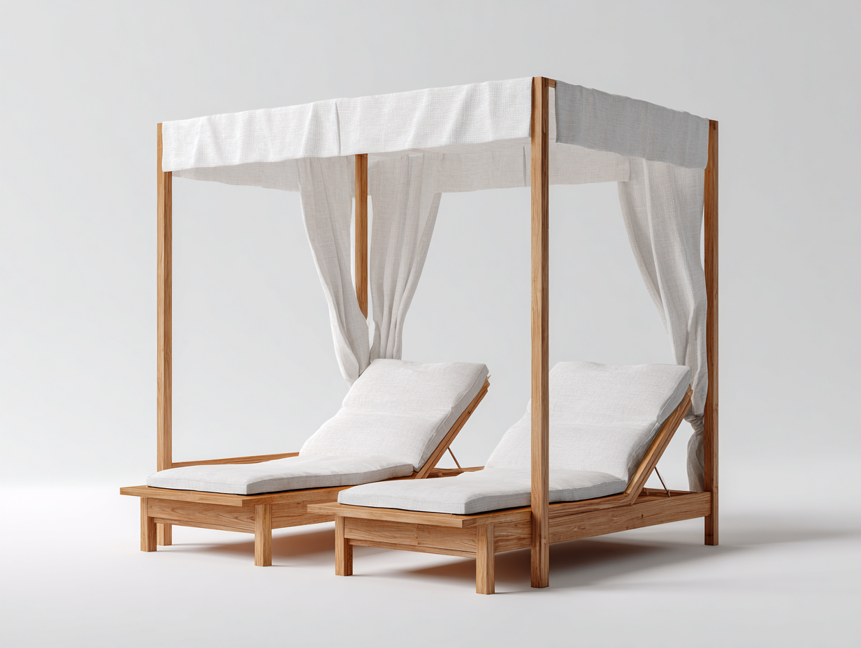 Bain de soleil-bois-tissu-221 x 162 x 224 cm-blanc-naturel-style contemporain-Nestuphaus