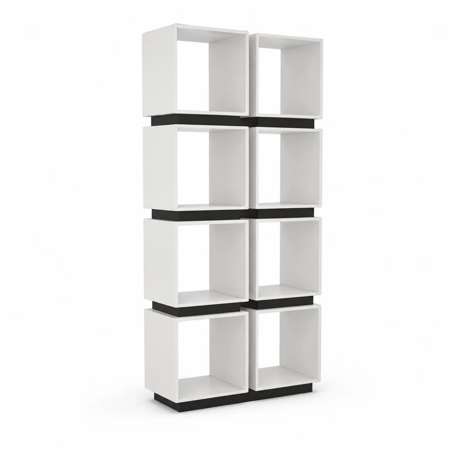 Estantería de Cubos Apilable de Madera Blanco/Negro