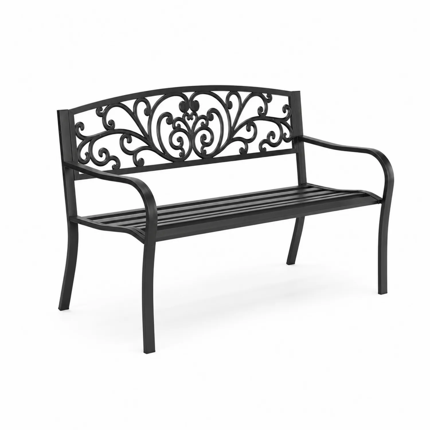 Banco de metal con diseño ornamental 125cm