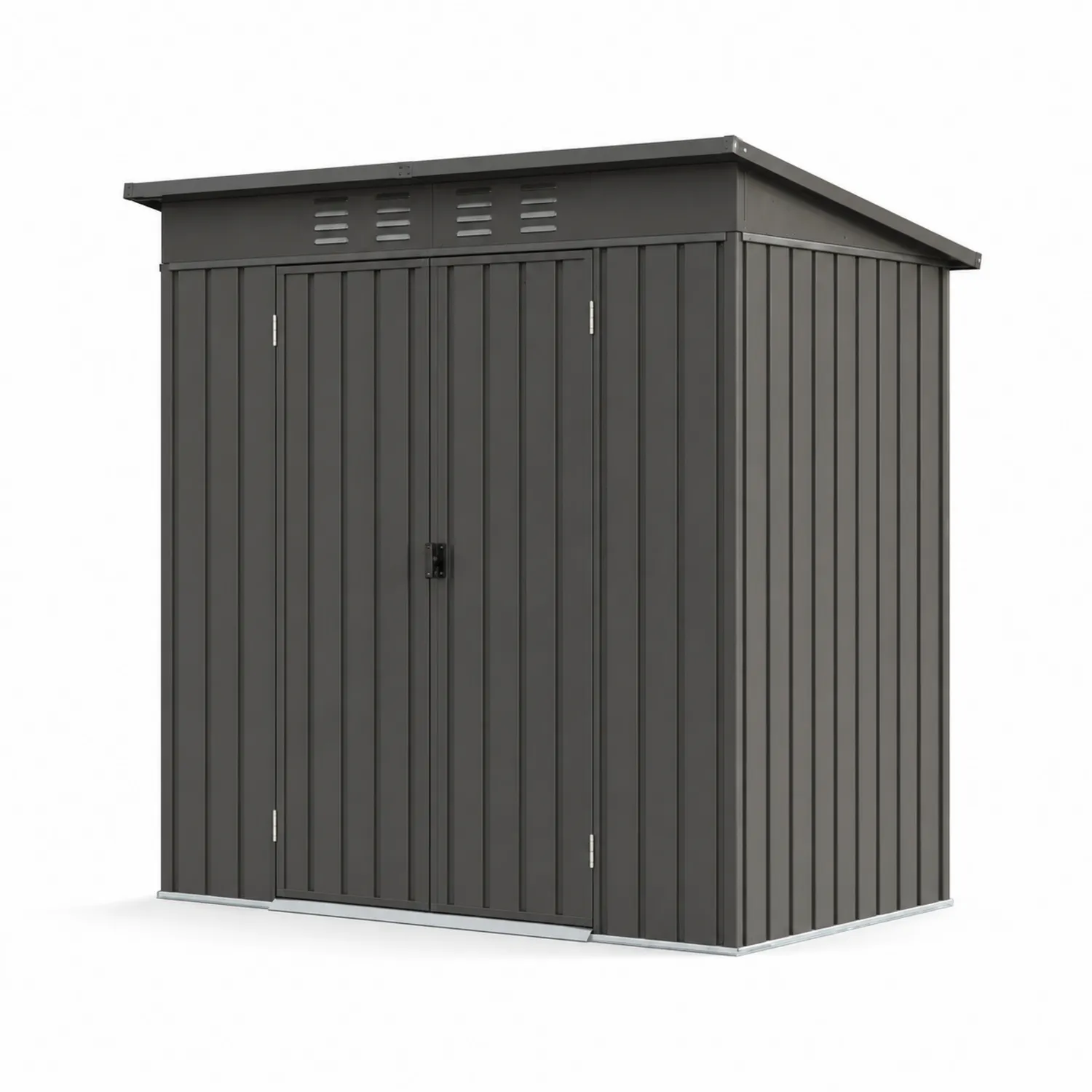 Cobertizo Metálico de Acero Galvanizado Gris Oscuro 213x127x185 cm