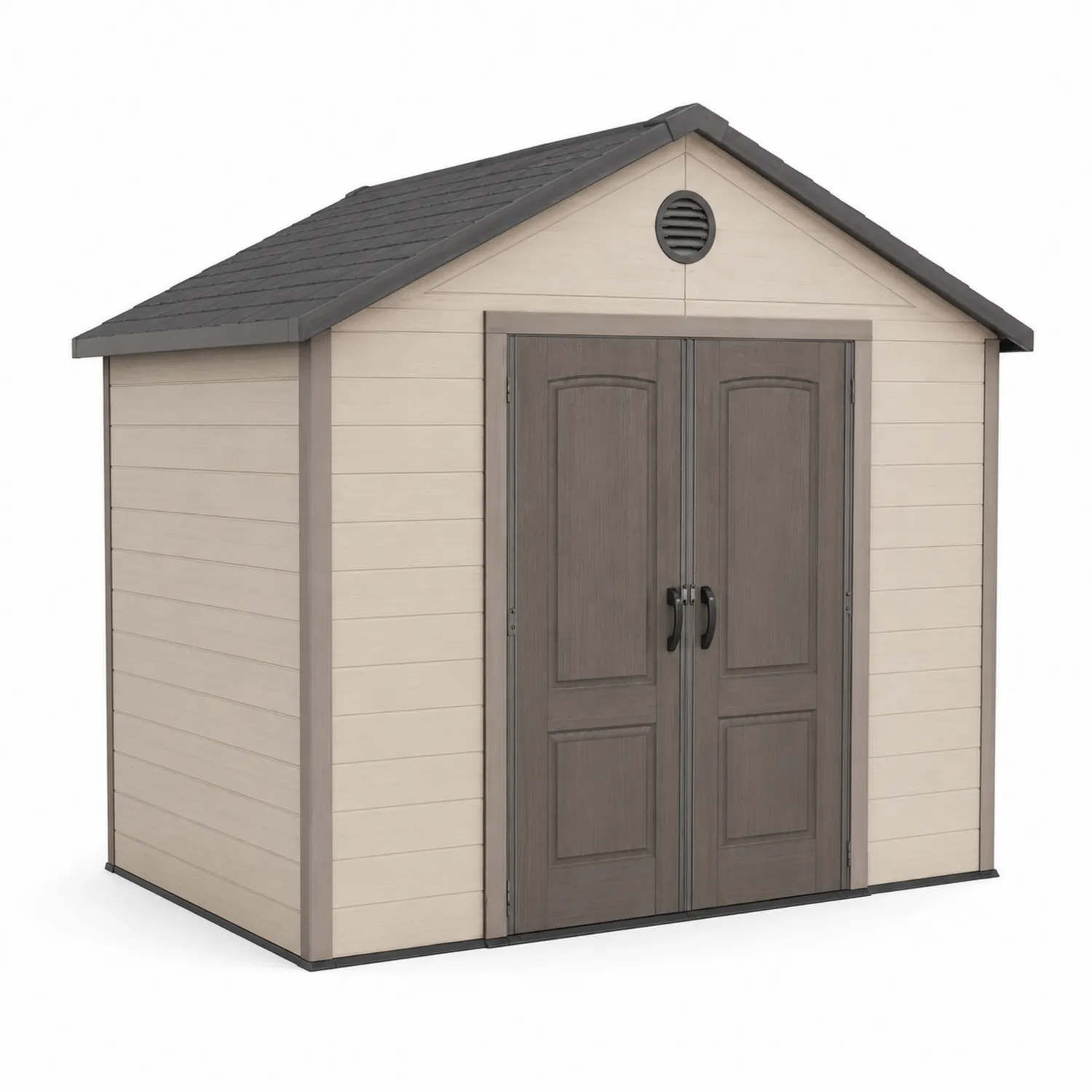 Cobertizo de resina UV 200 x 180 x 210 cm Beige/Marrón