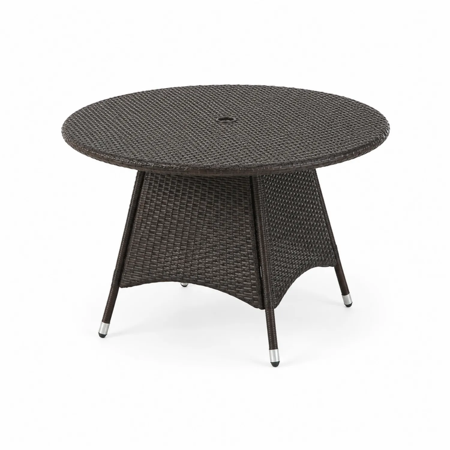 Mesa redonda de mimbre sintético Marrón 100 cm