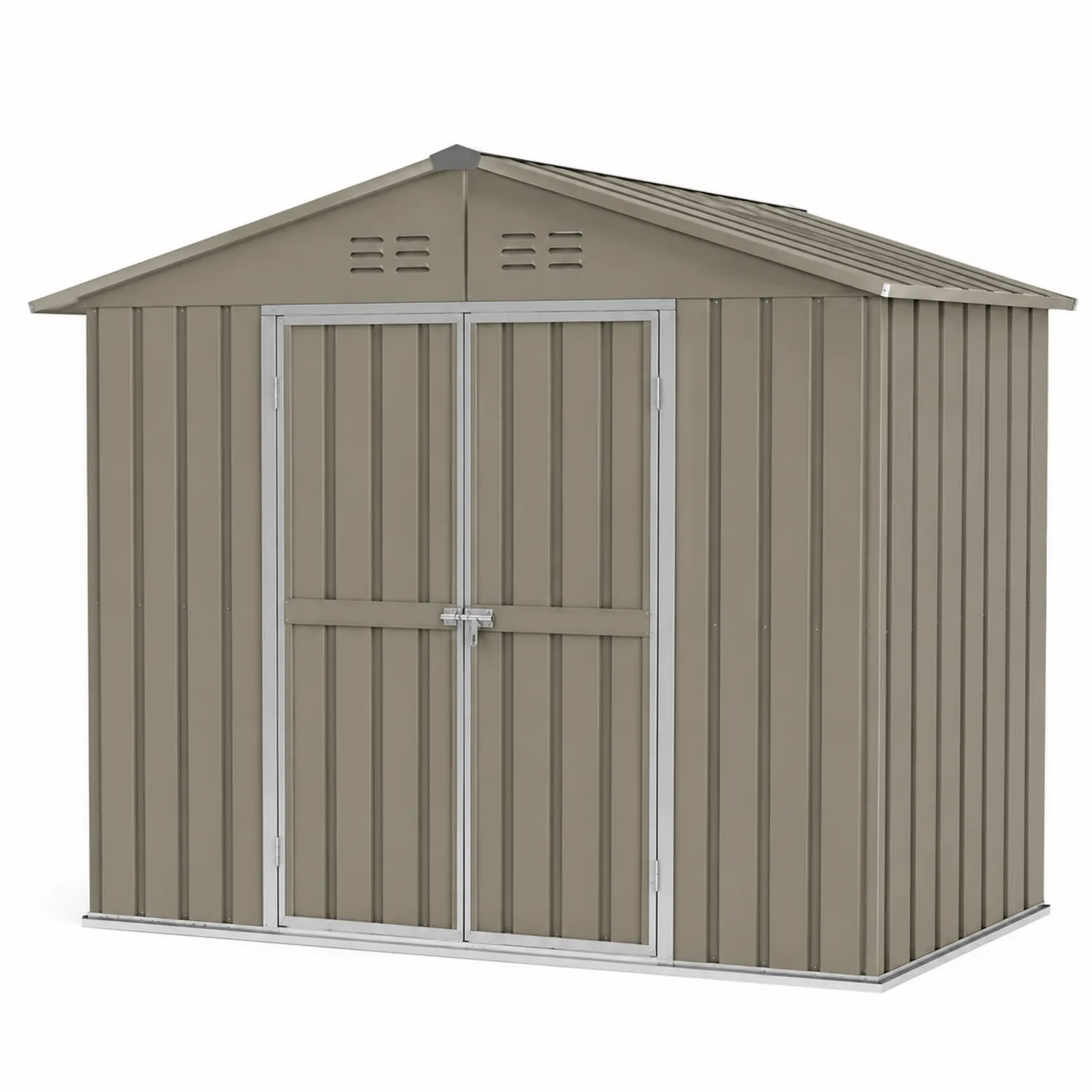 Metall Gartenschuppen Beige 257 cm x 205 cm x 178 cm