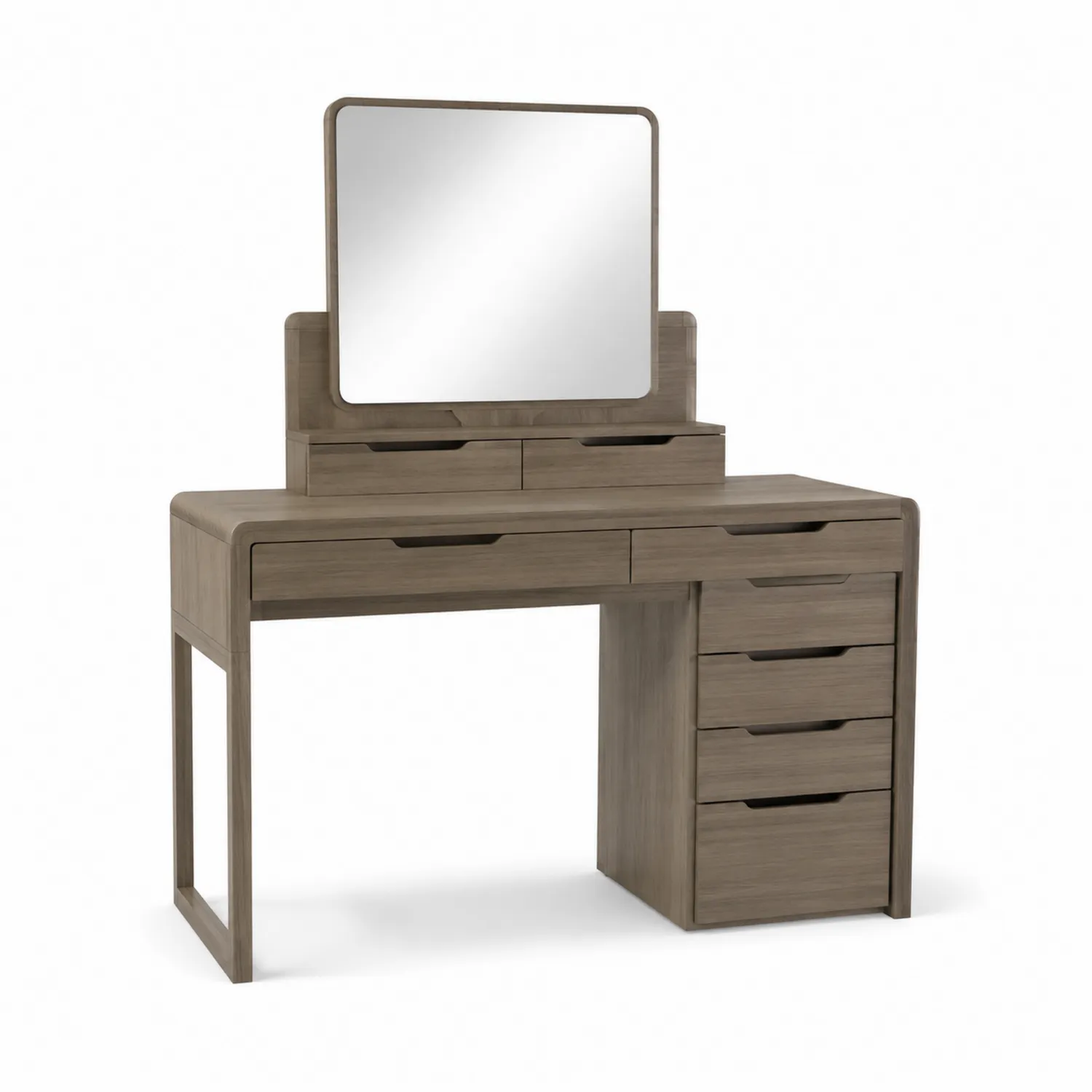 Frisiertisch mit Spiegel aus Holz Braun 120cm x 45cm x 140cm