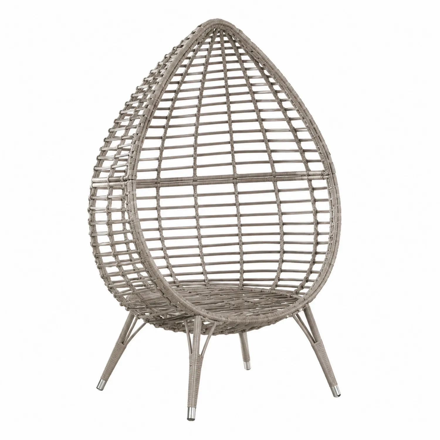 Outdoor Sessel Polyrattan Grau 100x85x160 cm
