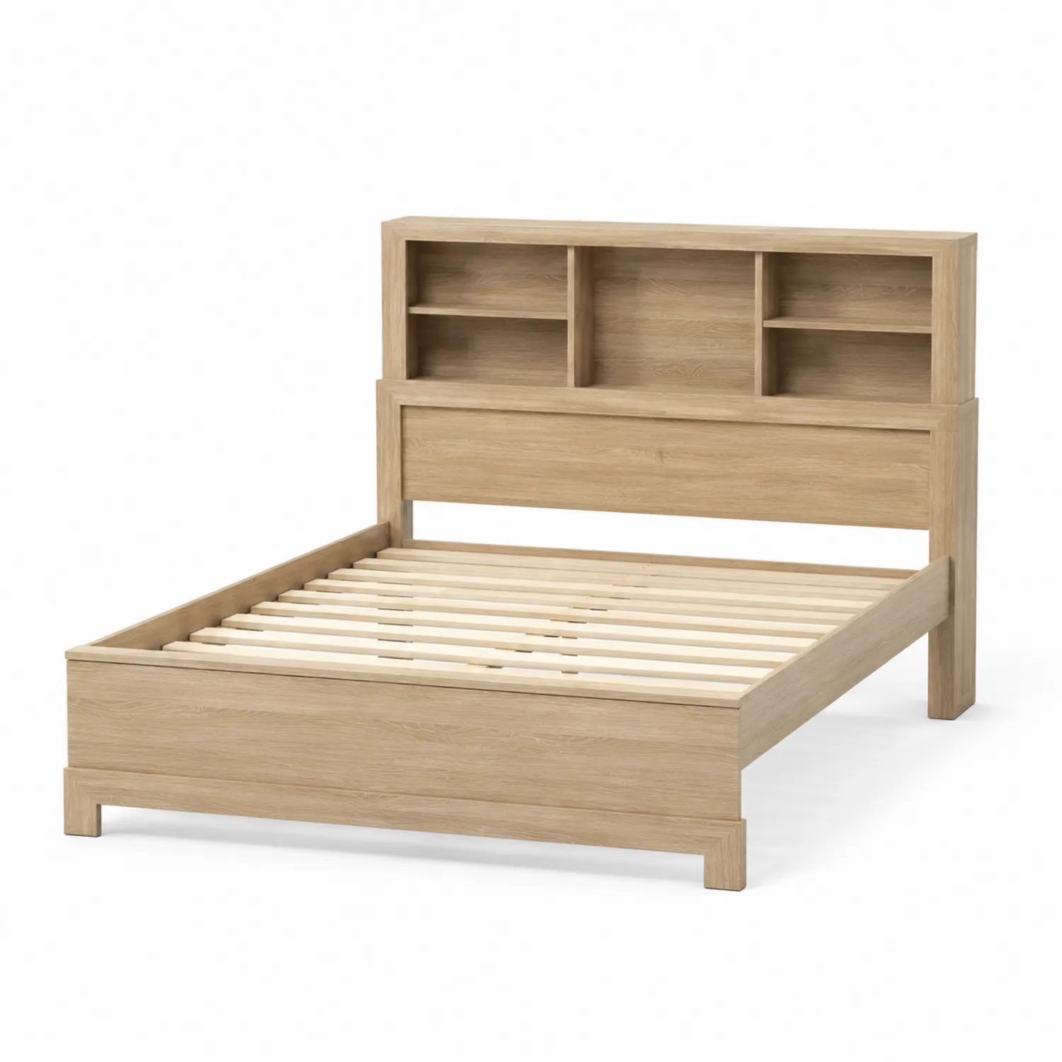 Holzbett mit integriertem Regal 200x160 cm