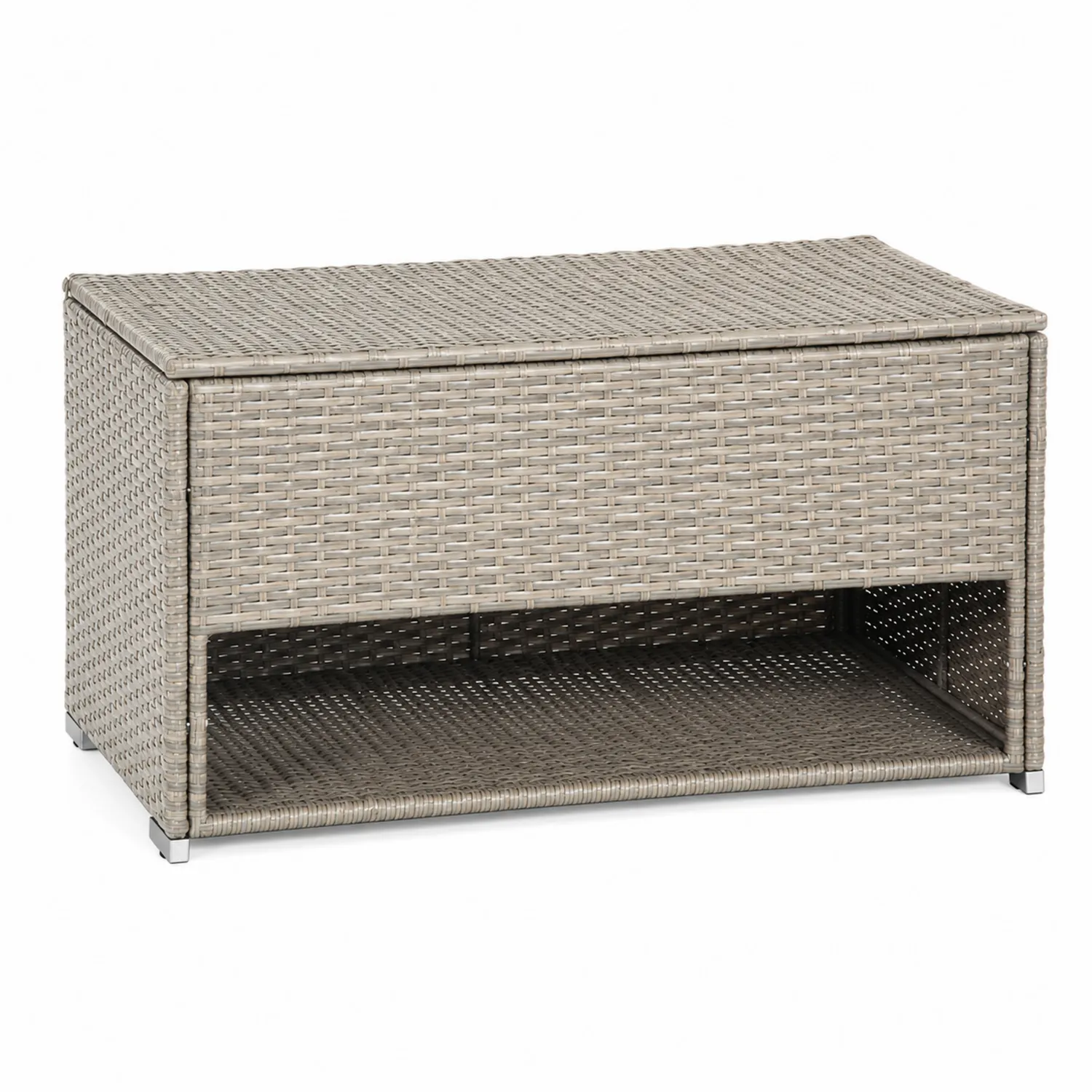 Rattan Aufbewahrungsbox Grau 100x50x50 cm