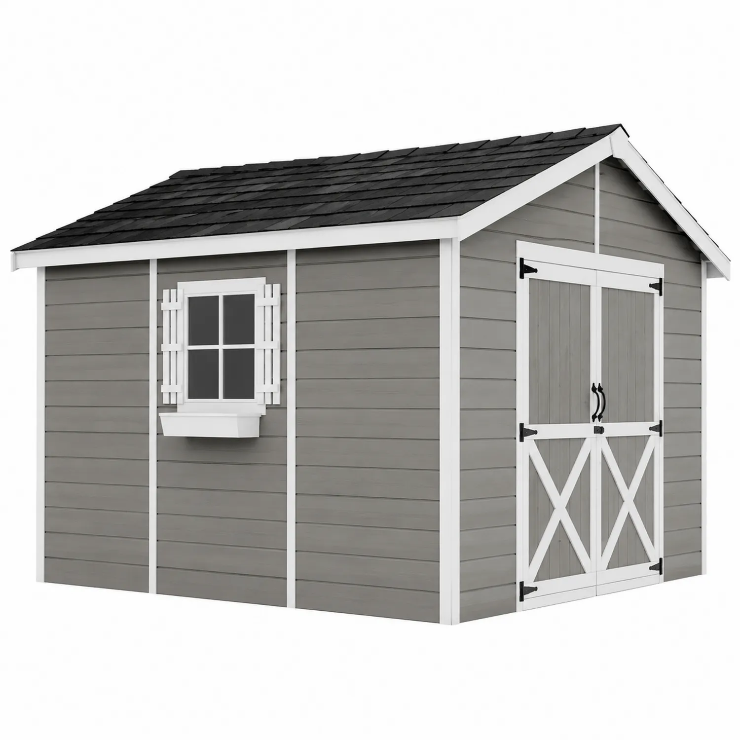 Gartenhaus aus Kiefernholz Grau 300x200x250cm mit Satteldach