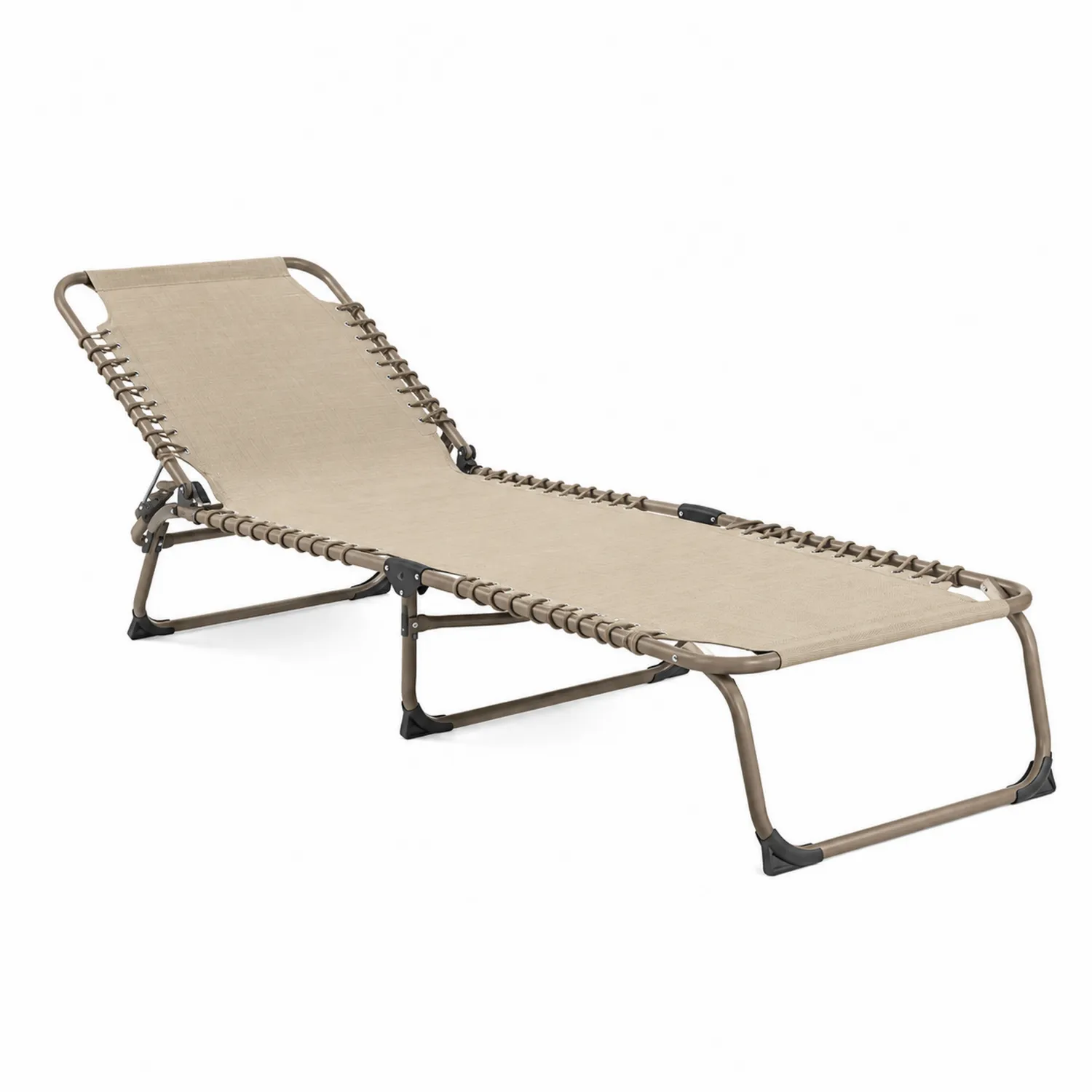 Liegestuhl Beige Stahl Textilene 190cm