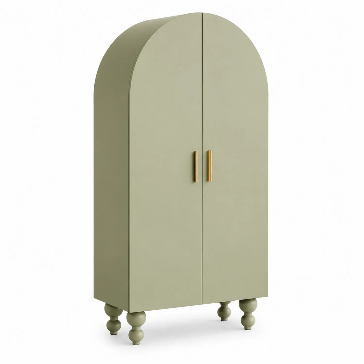 Kleiderschrank mit gewölbter Oberseite, MDF, Olivgrün, 180x80x40 cm