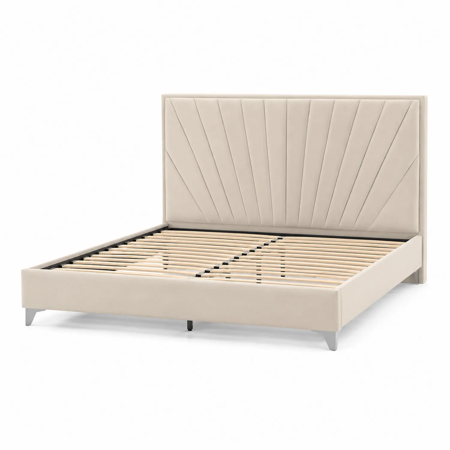 Doppelbett Kunstleder Beige 200x180 cm