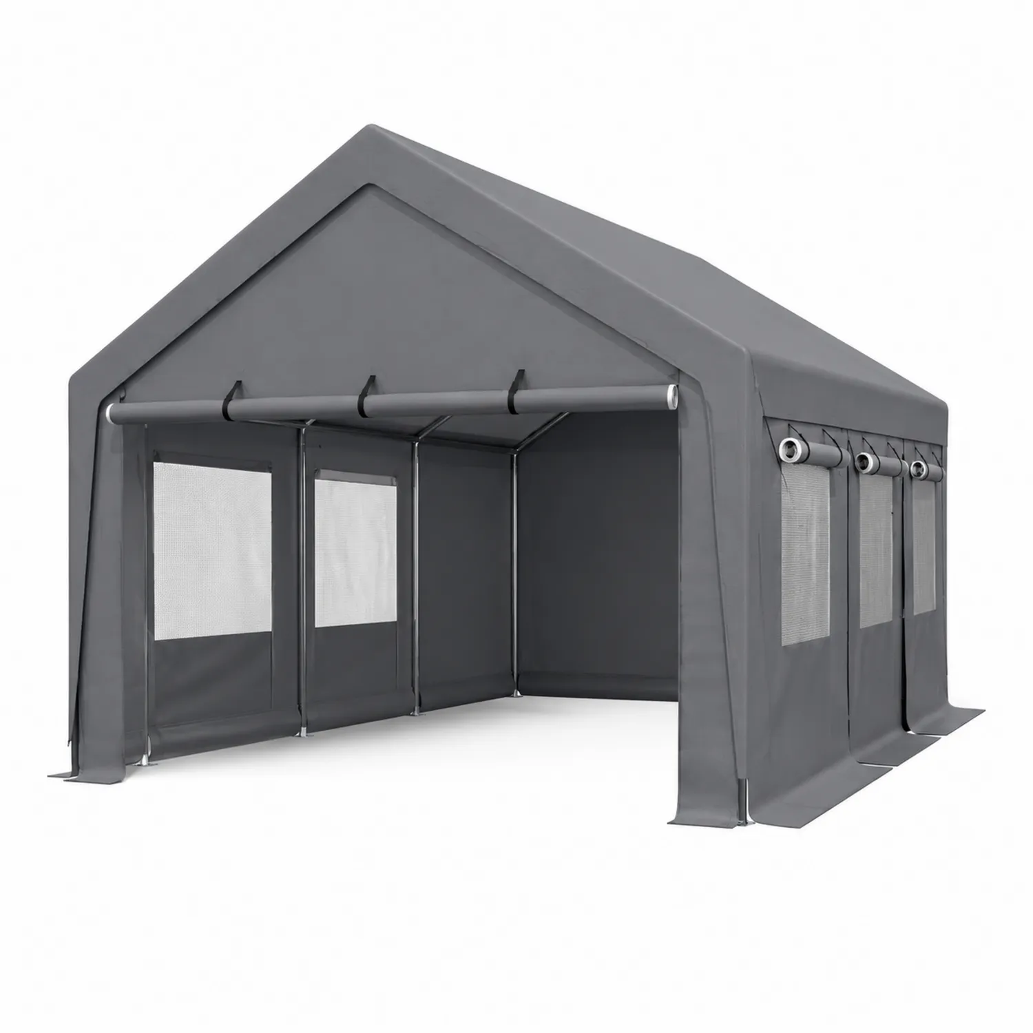 Gerätezelt Carport PVC und Stahl 3x5m Grau