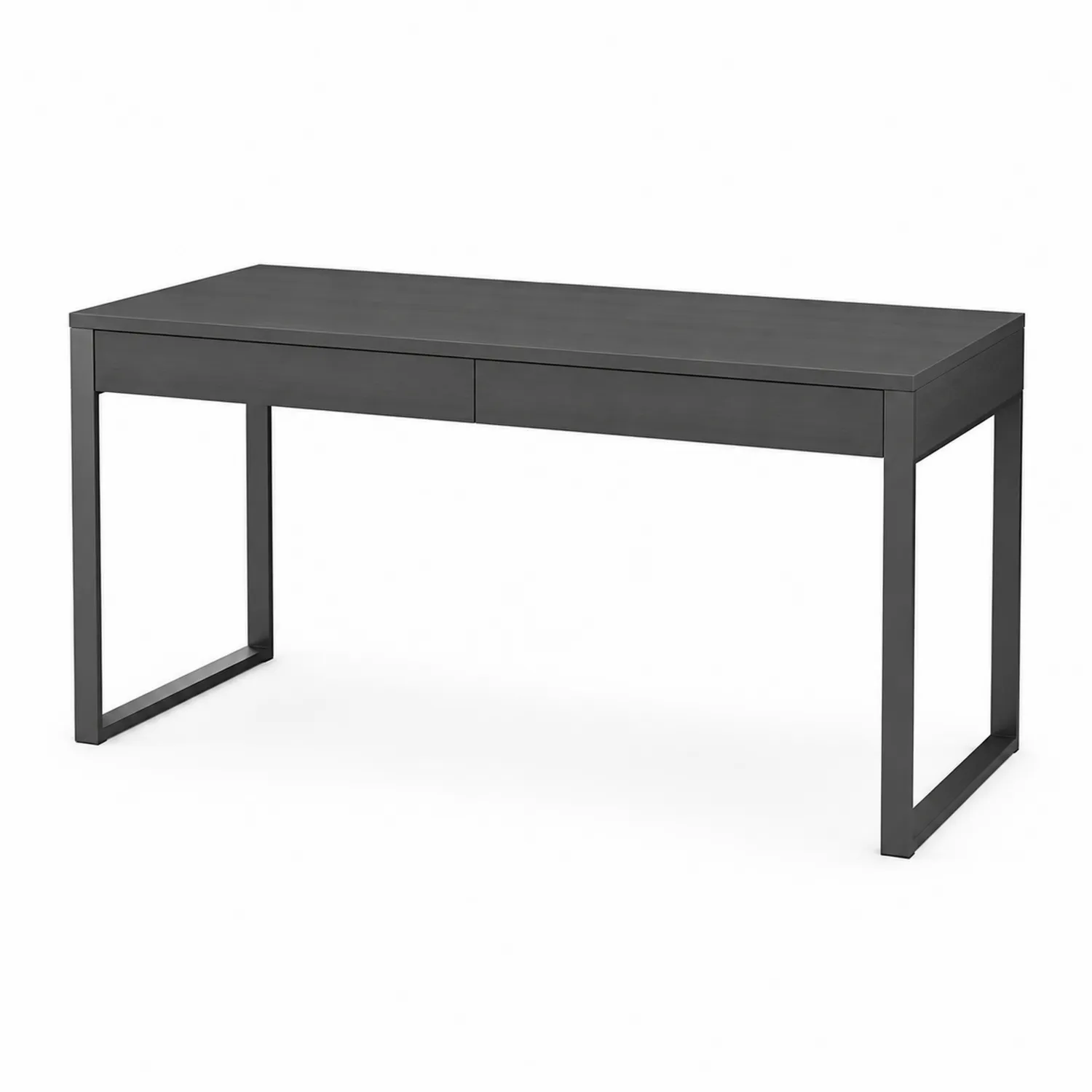 Schreibtisch rechteckig Metall Grau 140x60x75cm