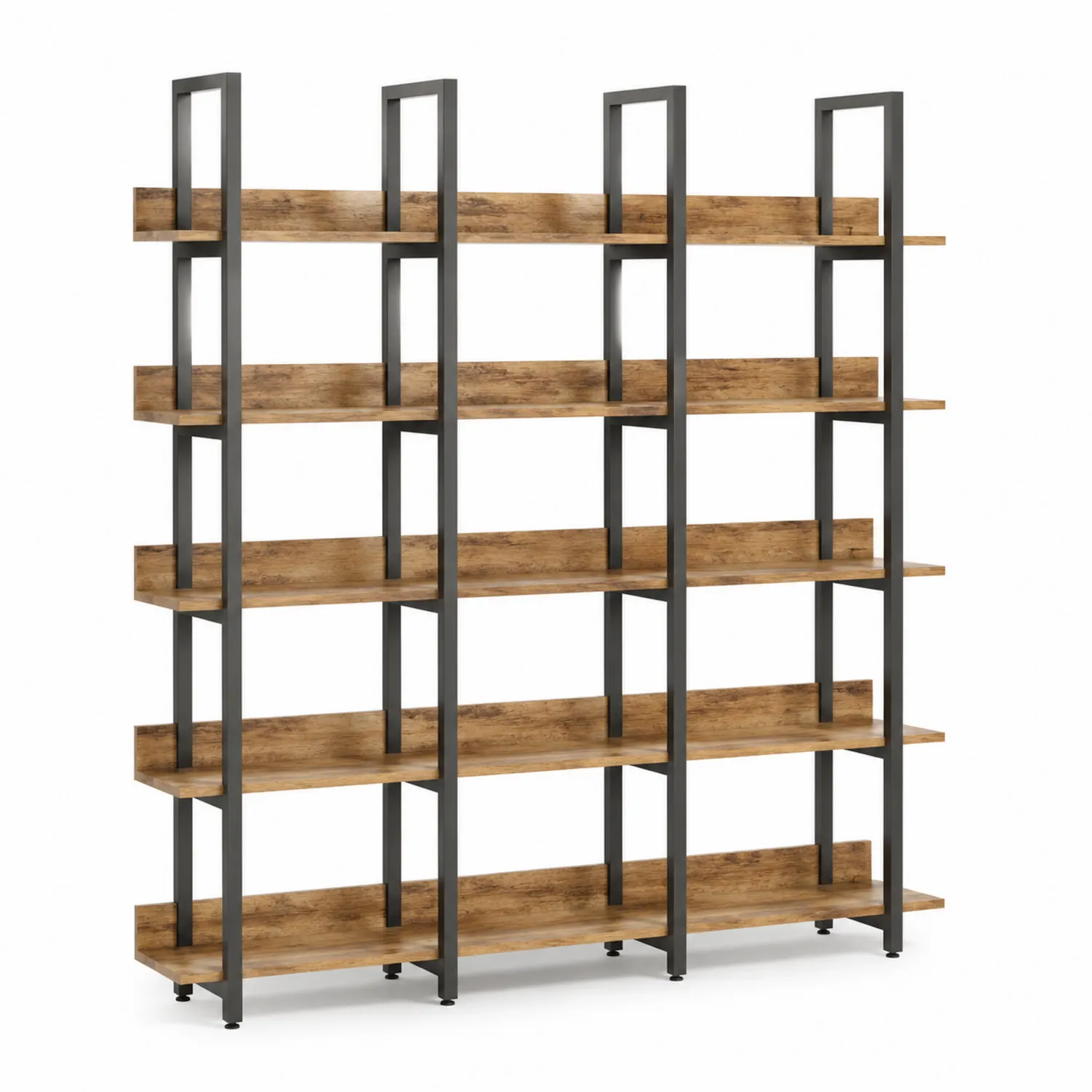 Bücherregal Holzfurnier Metallgestell 200x180x35 cm