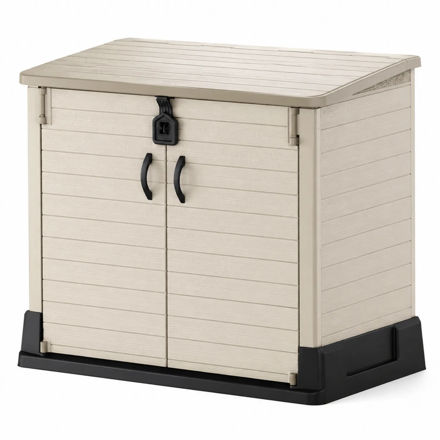 Kunststoff Aufbewahrungsbox Beige Schwarz 72x100x58 cm