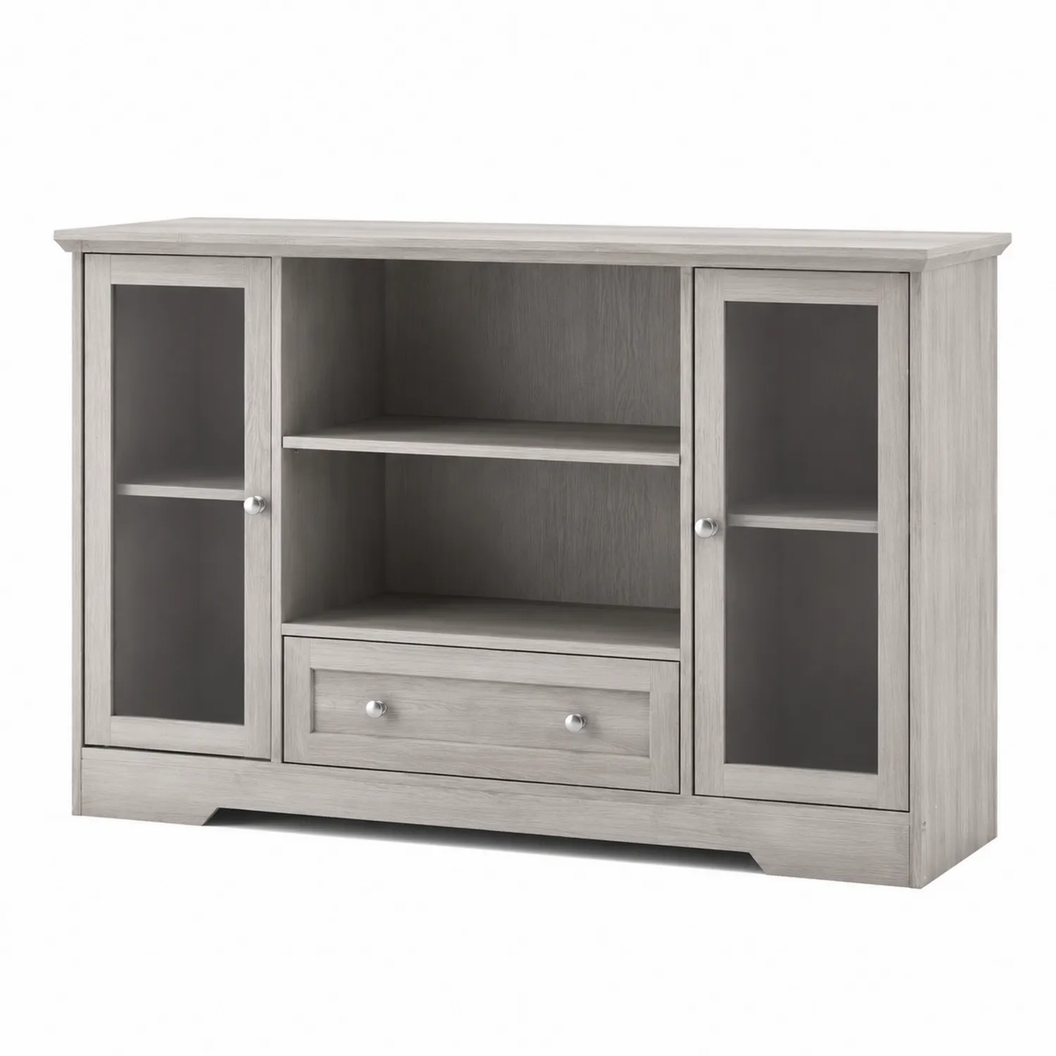 TV-Schrank MDF Grau mit Glastüren 120x40x80 cm