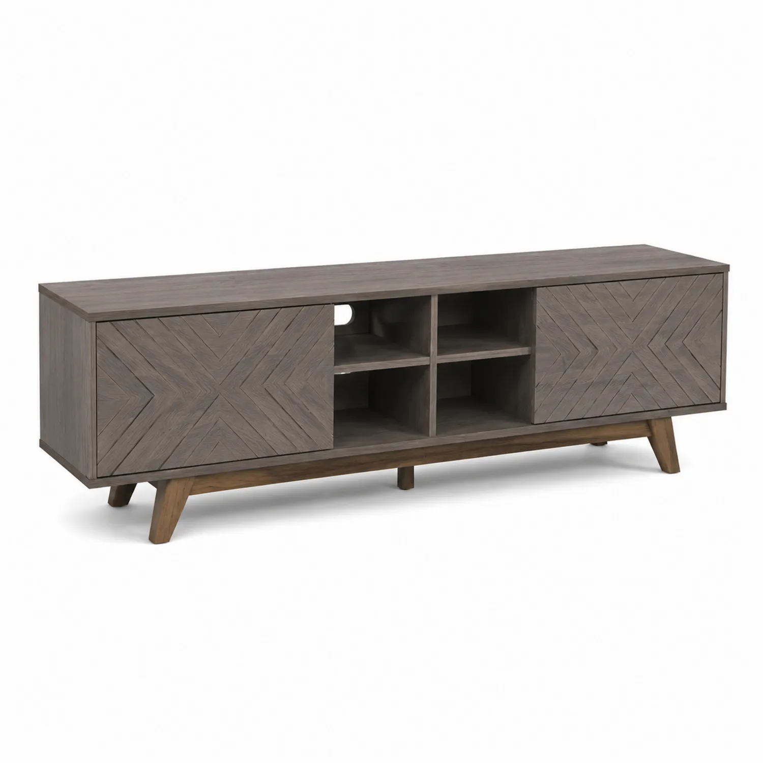 TV-Schrank aus Eichenholz mit Stauraum 180x45x55 cm