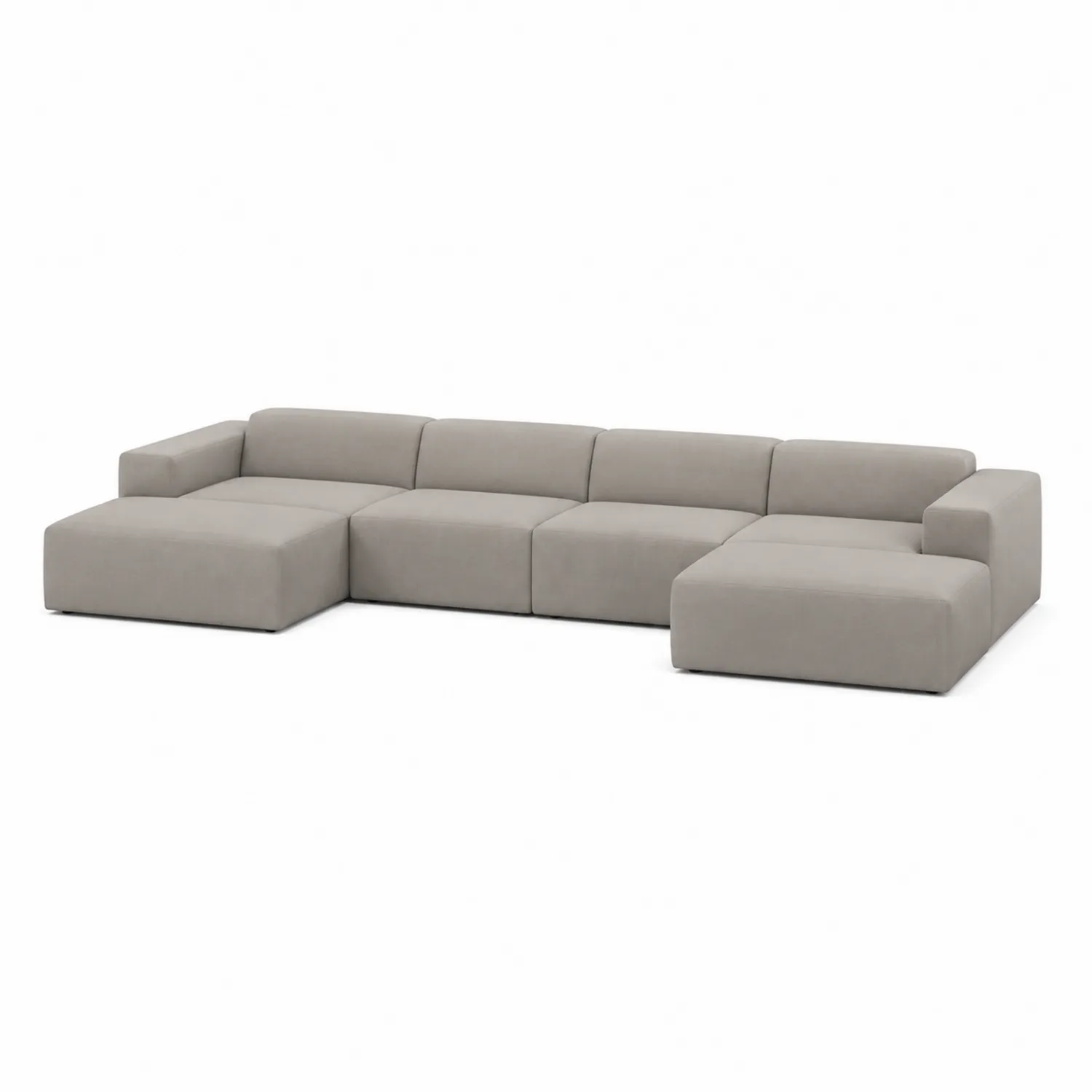 Ecksofa aus Polyester in Taupe L-Form 300 x 230 cm