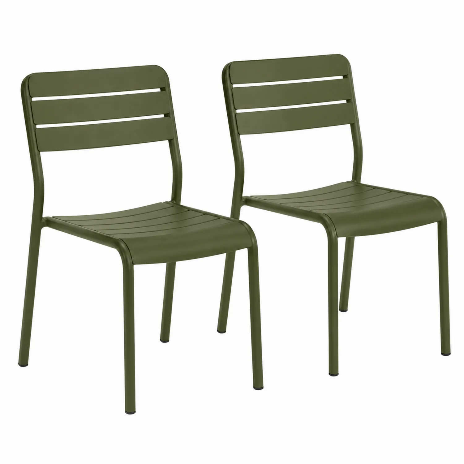 2er Set Metall Gartenstühle Grün
