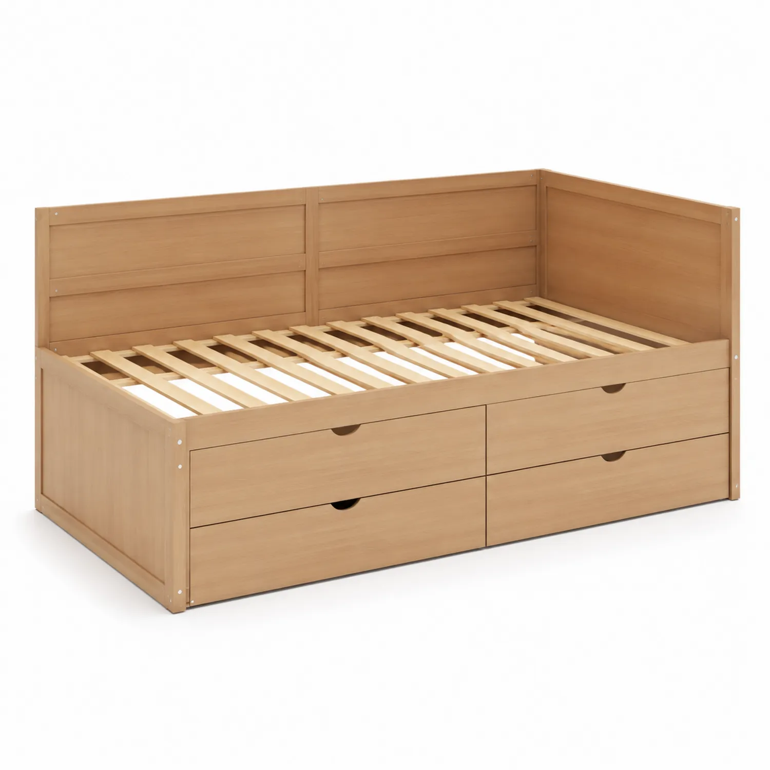 Holzbett mit Schubladen 200x90 cm Hellbraun