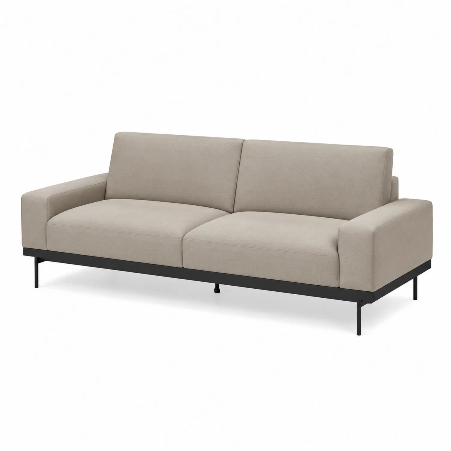 3-Sitzer Sofa Beige Polster Metallrahmen