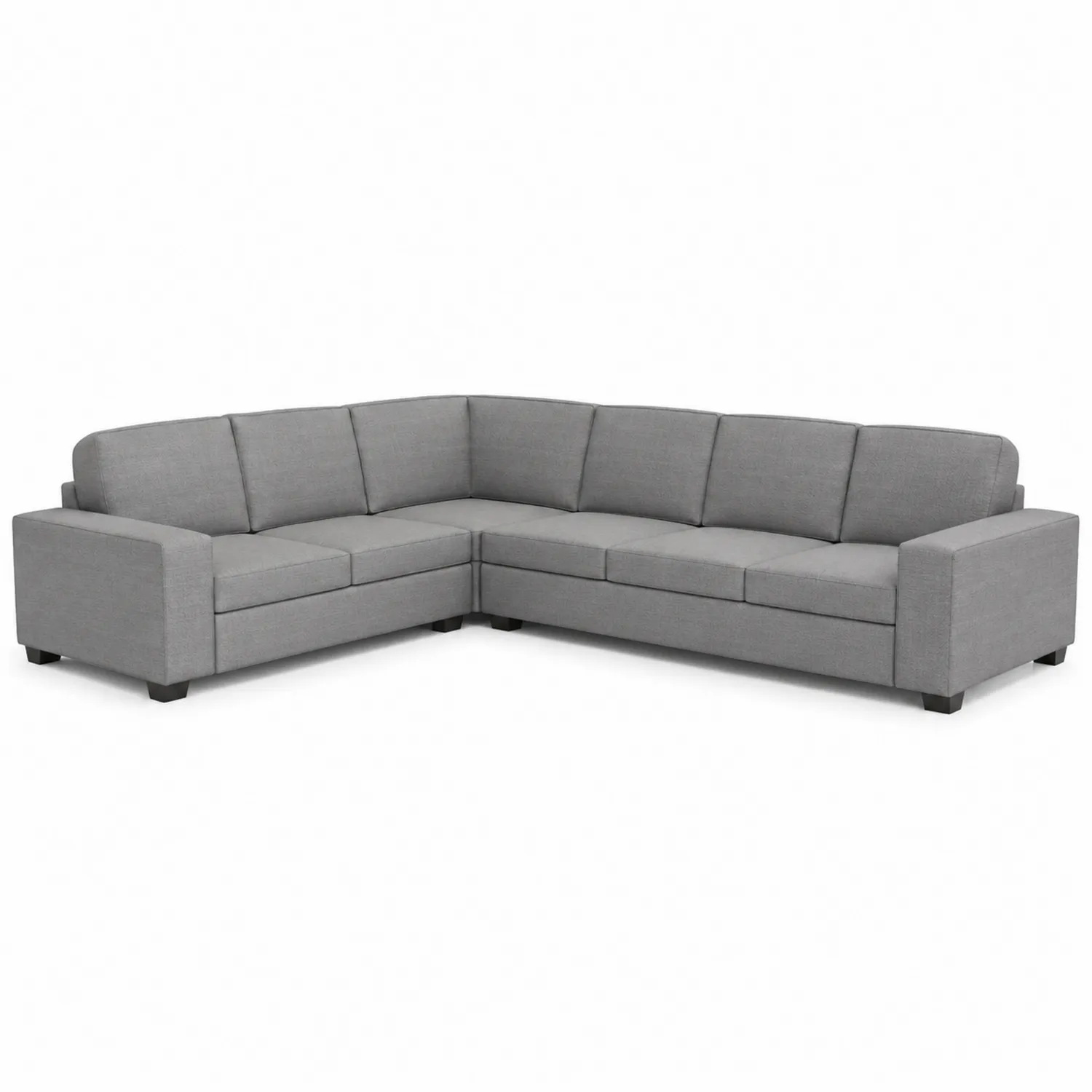 Ecksofa L-Form Leinen Hellgrau