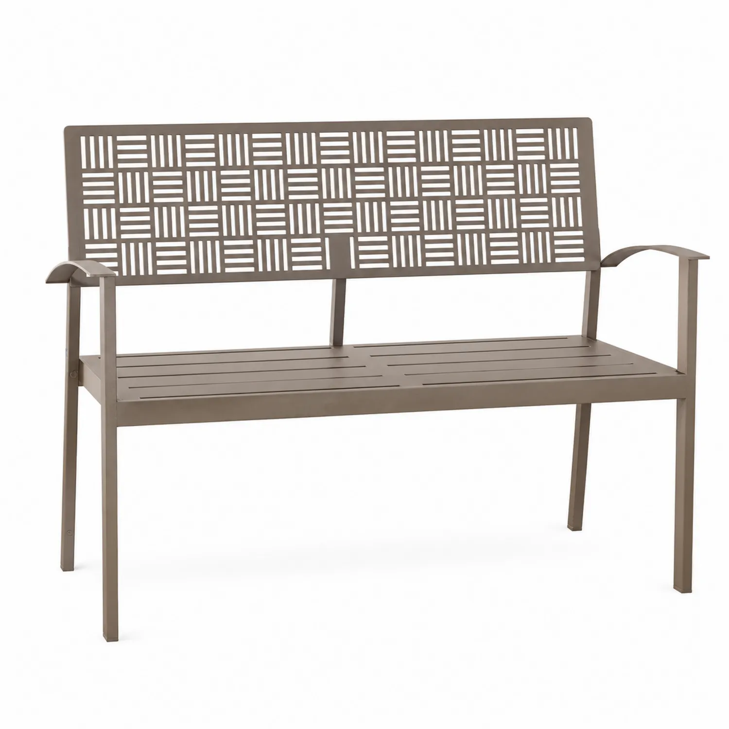 Stahlbank mit Armlehnen Braun 120x54x84cm