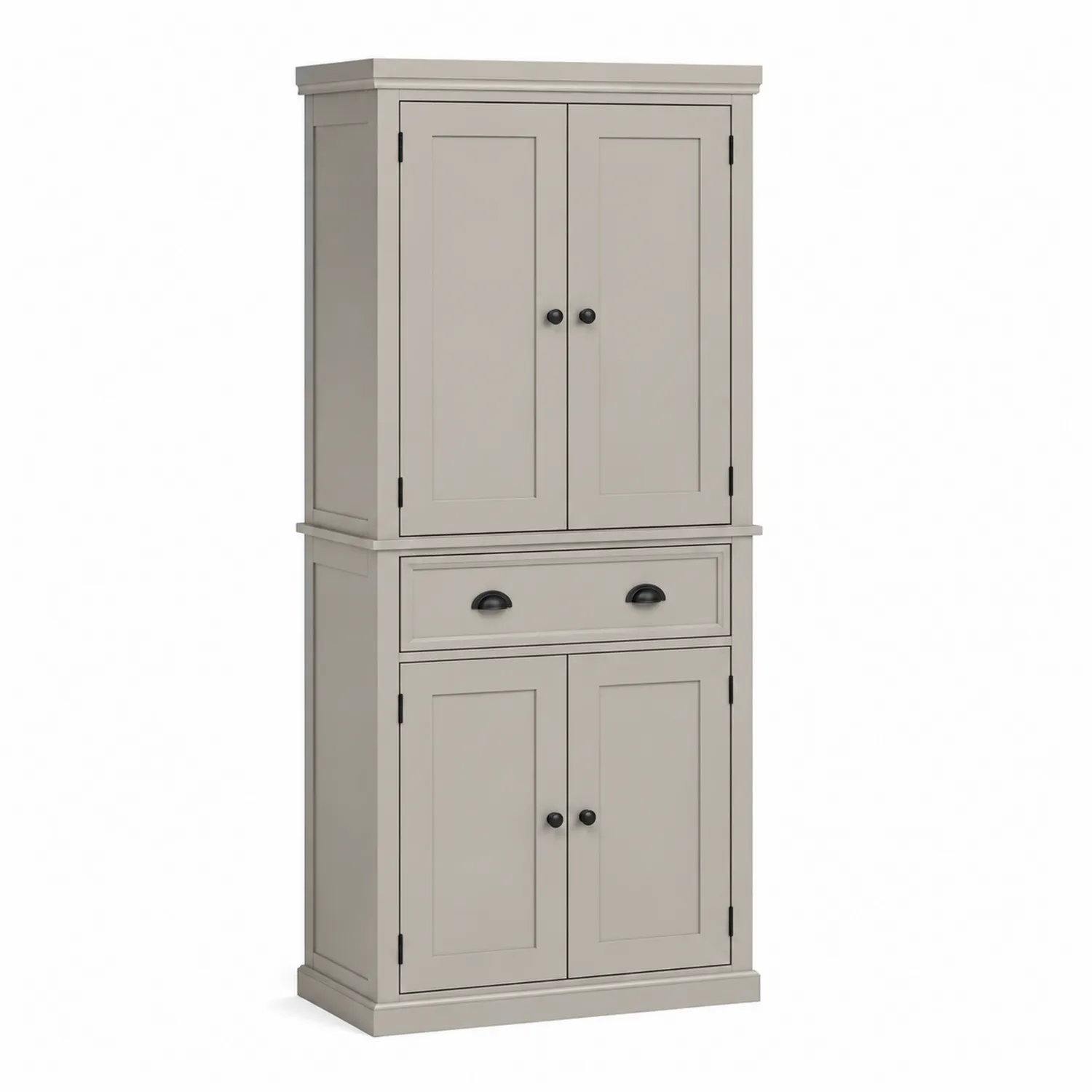 Vorratsschrank Holz Beige mit Schublade 180x80x40cm